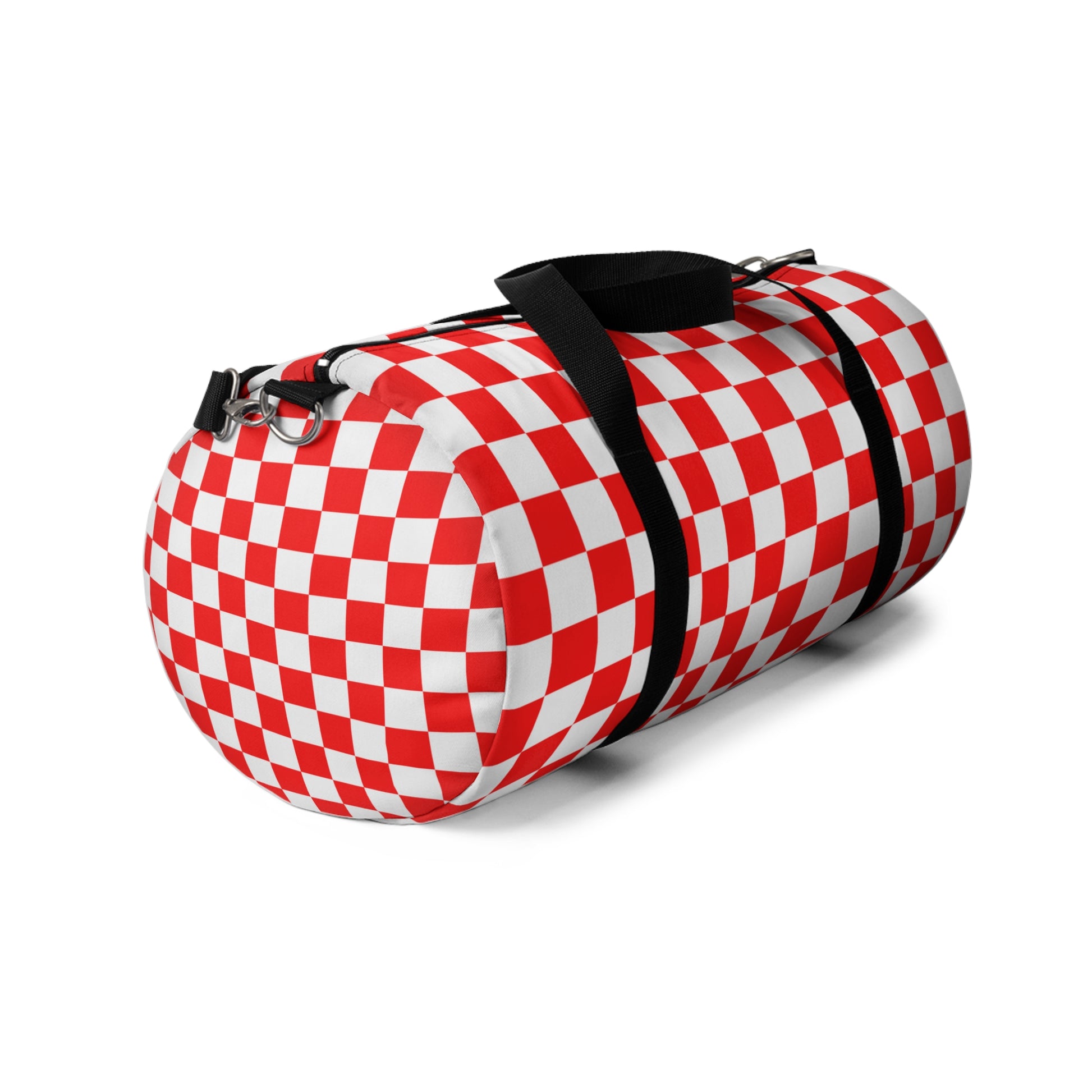 Checkerboard II Red and White Duffel Bag, Artsulli - Art is Long, Life is Short, Bags, , , , , , , 