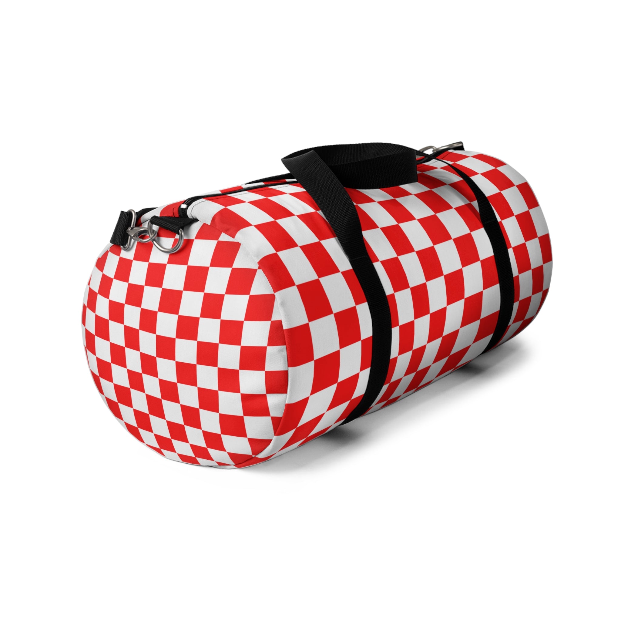 Checkerboard II Red and White Duffel Bag, Artsulli - Art is Long, Life is Short, Bags, , , , , , , 