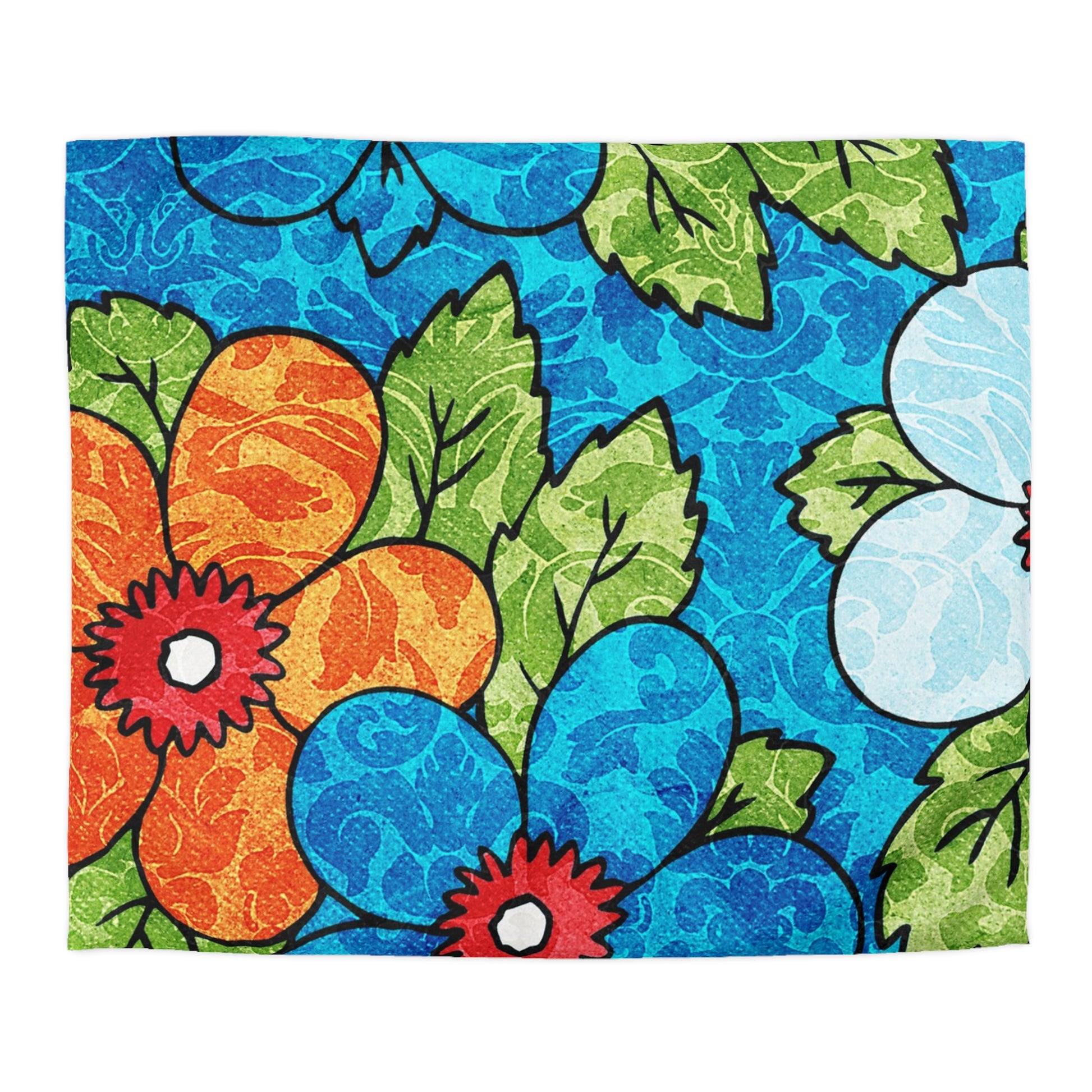 Blue Orange Groovy Microfiber Duvet Cover, Artsulli - Art is Long, Life is Short, Home Decor, Size, King, Color, Cream, , , 10501675026435838364