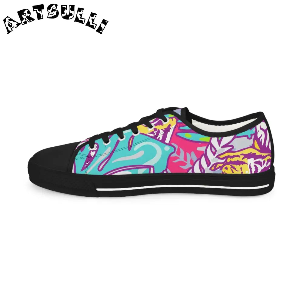 JAKKOUTTHEBXX Tropical Jungle Tigers Torquise and Purple Men’s Low