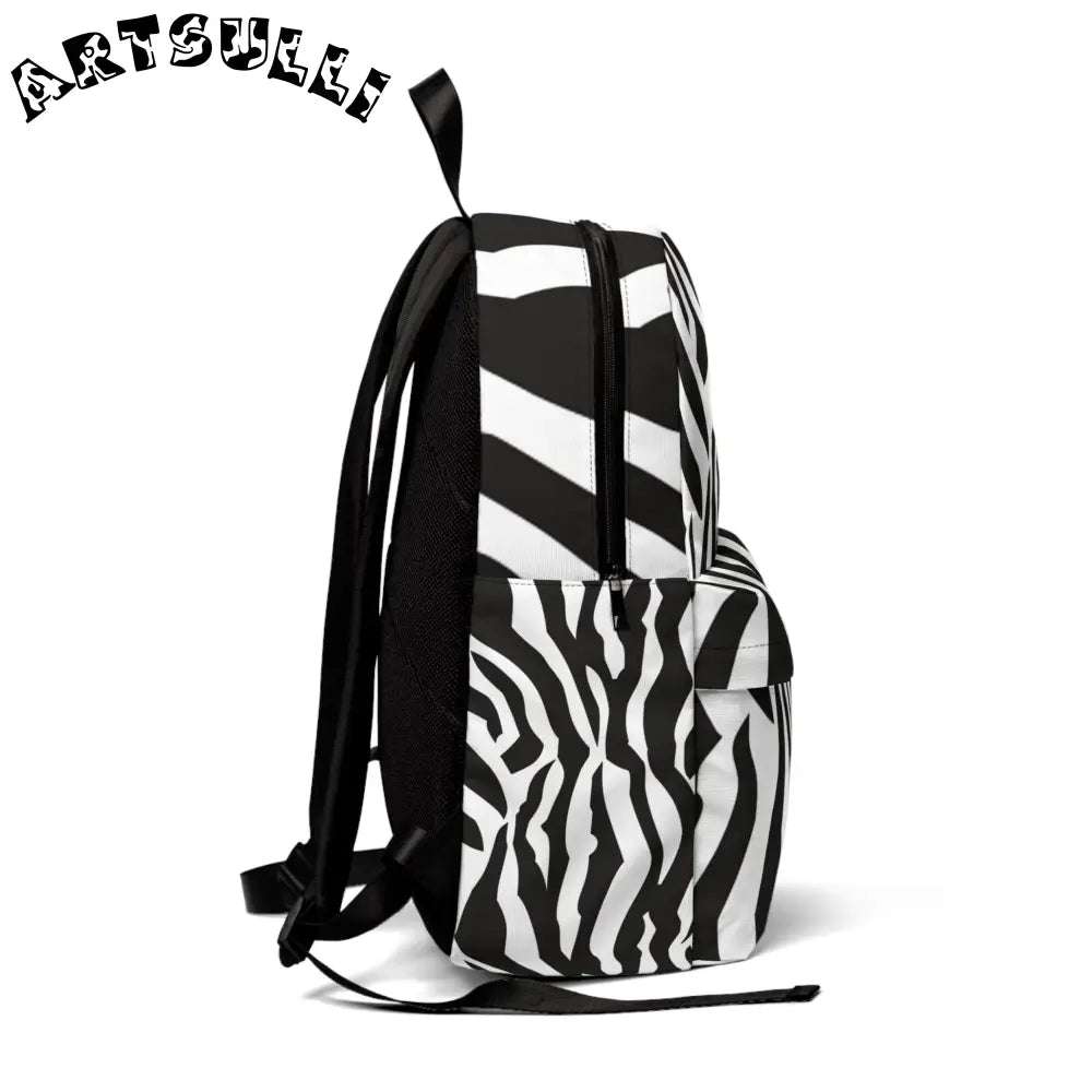 JAKKOUTTHEBXX Art Printed Zebra Backpack with Top Handle and Front