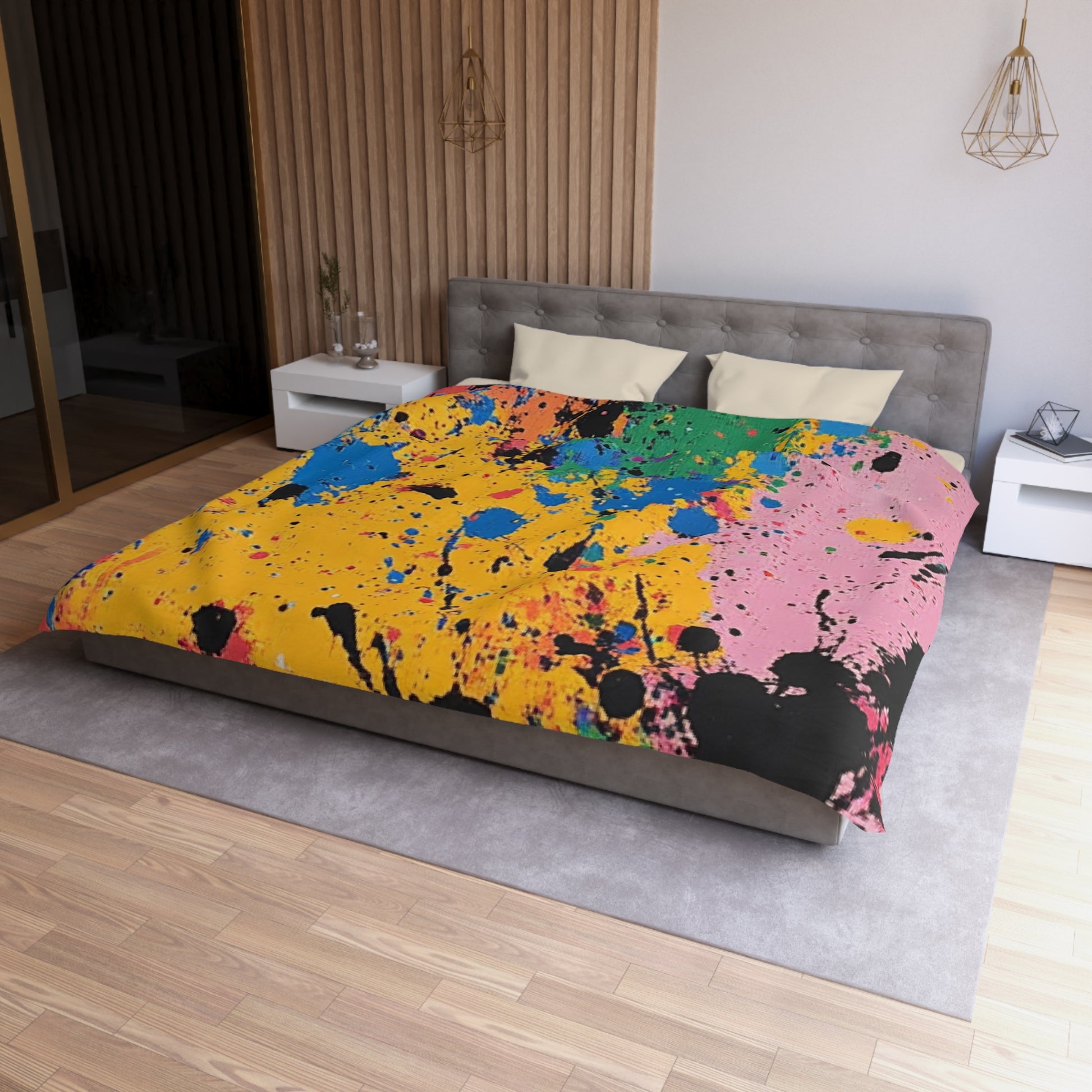 The Colors Of Paint Splatter Microfiber Duvet Cover, Artsulli - Art is Long, Life is Short, Home Decor, , , , , , , 