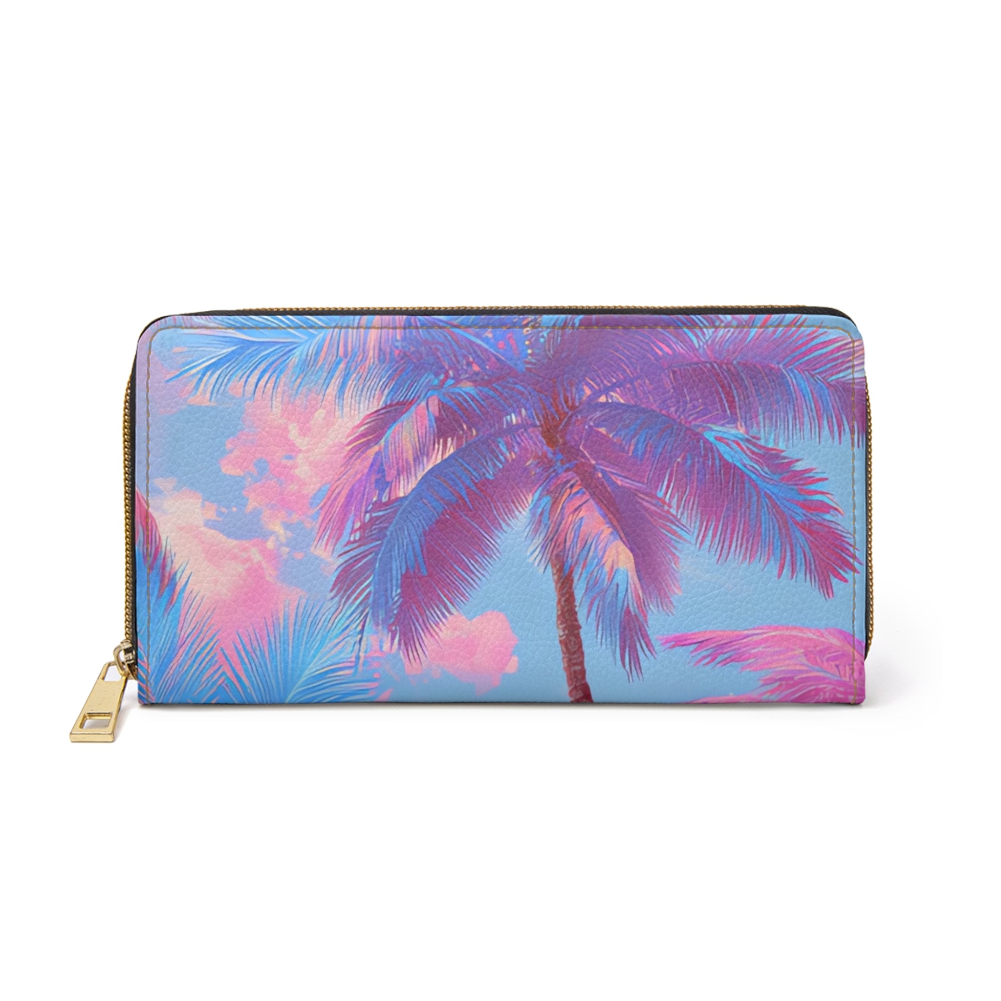 Ethereal Pastel Palms Zipper Wallet, Artsulli - Art is Long, Life is Short, Accessories, Size, One size, Color, White, , , 15341091821746035531