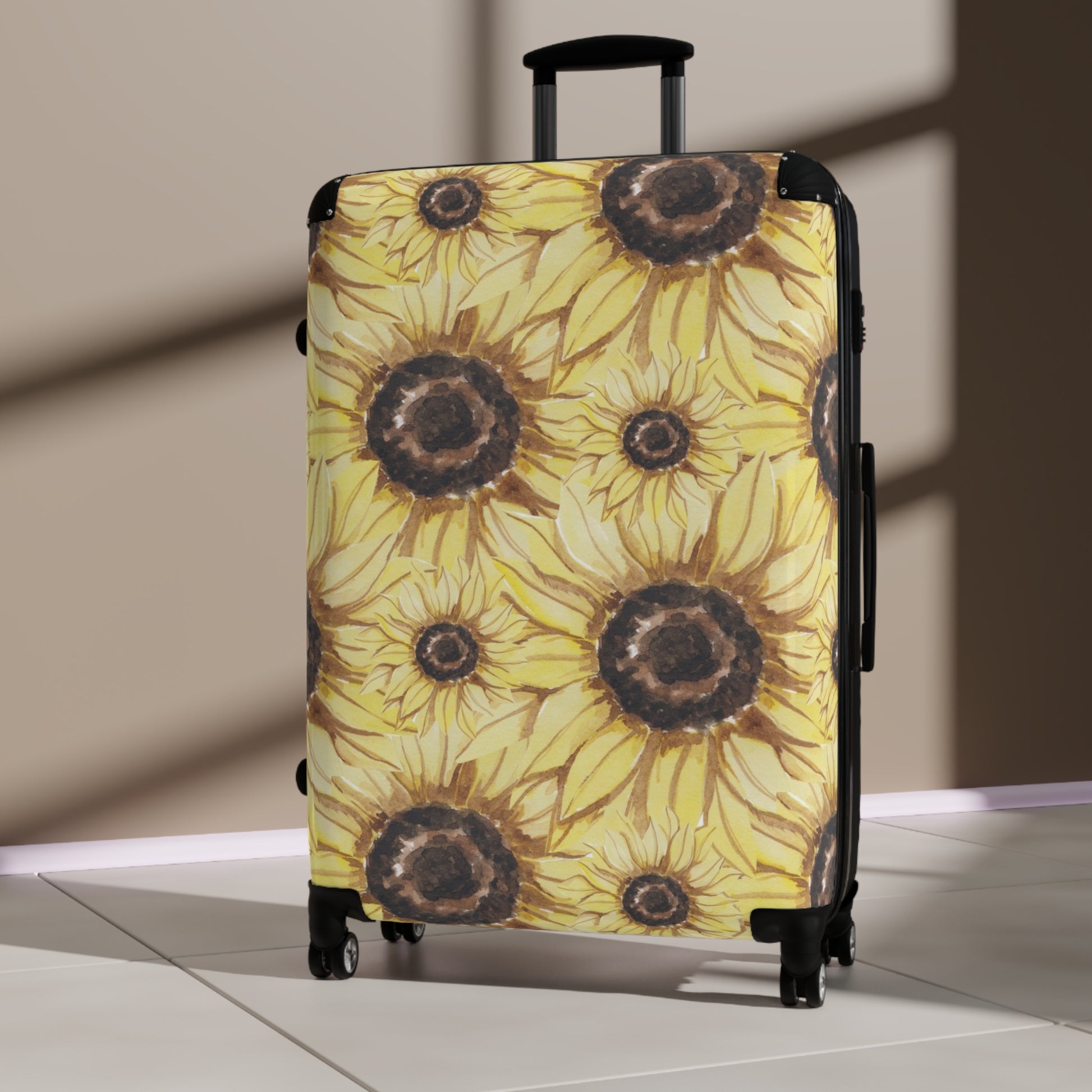 Retro Anime Sunflower Suitcase, Artsulli - Art is Long, Life is Short, Bags, , , , , , , 