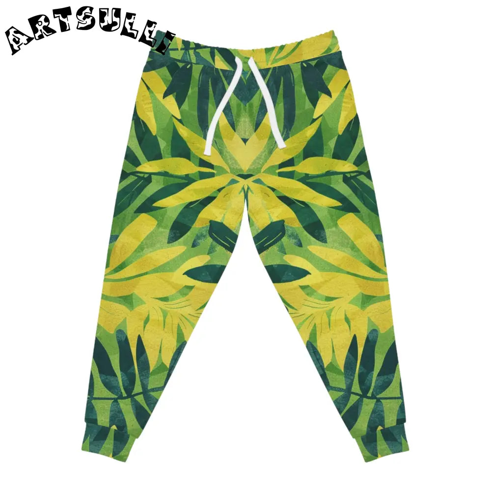 JAKKOUTTHEBXX Tropical Leaf Jogging Pants JAKKOUTTHEBXX Artsulli