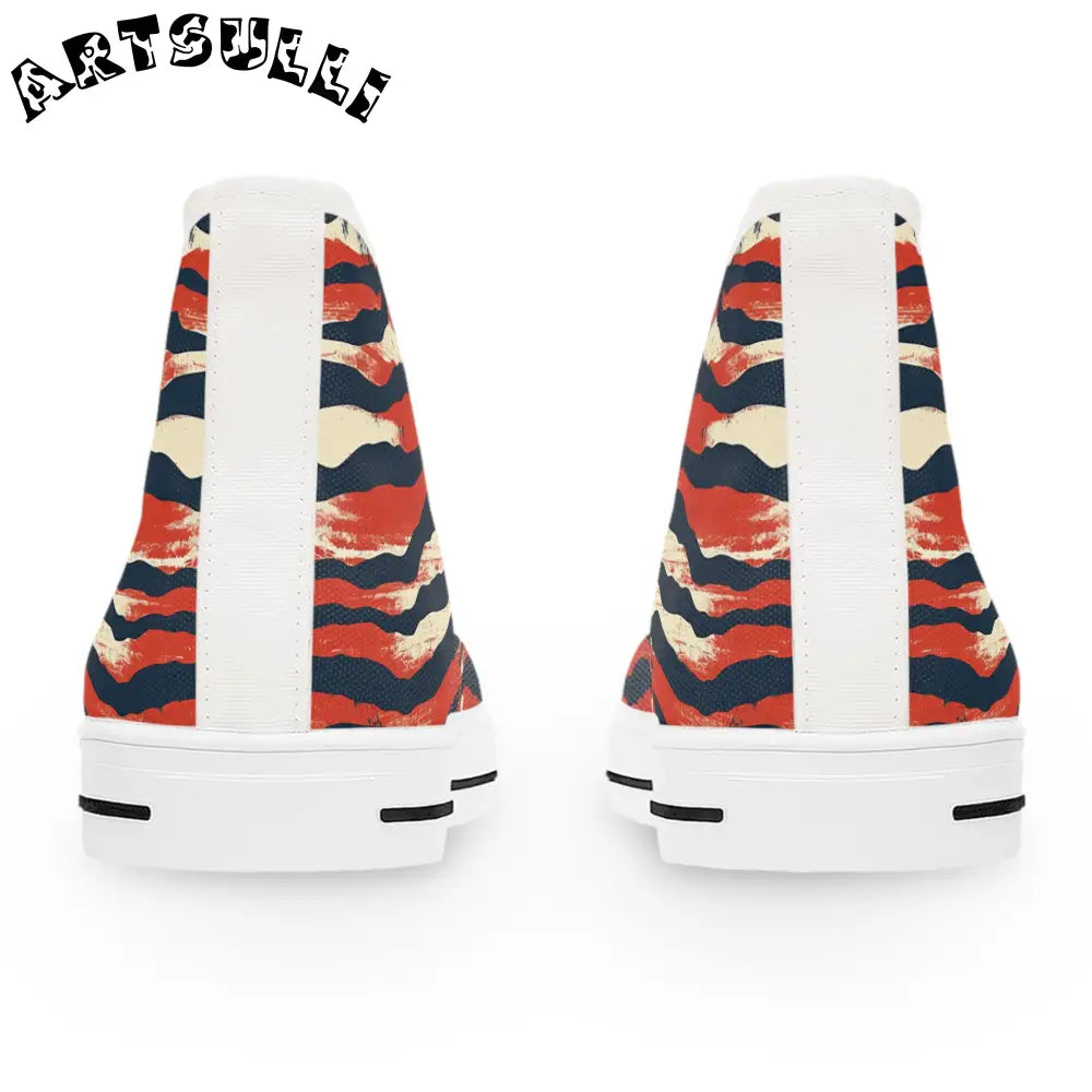 JAKKOUTTHEBXX Capricious Tiger Wave Women’s High Top Sneakers