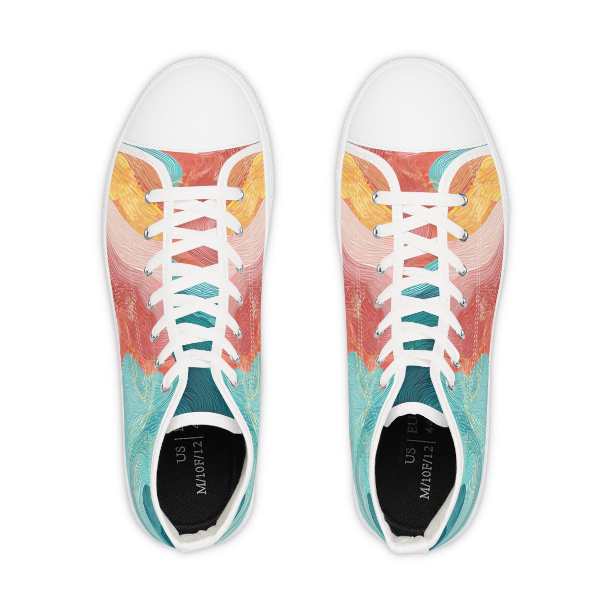 Liquid Marble Spill Men's High Top Sneakers, Artsulli - Art is Long, Life is Short, Shoes, , , , , , , 