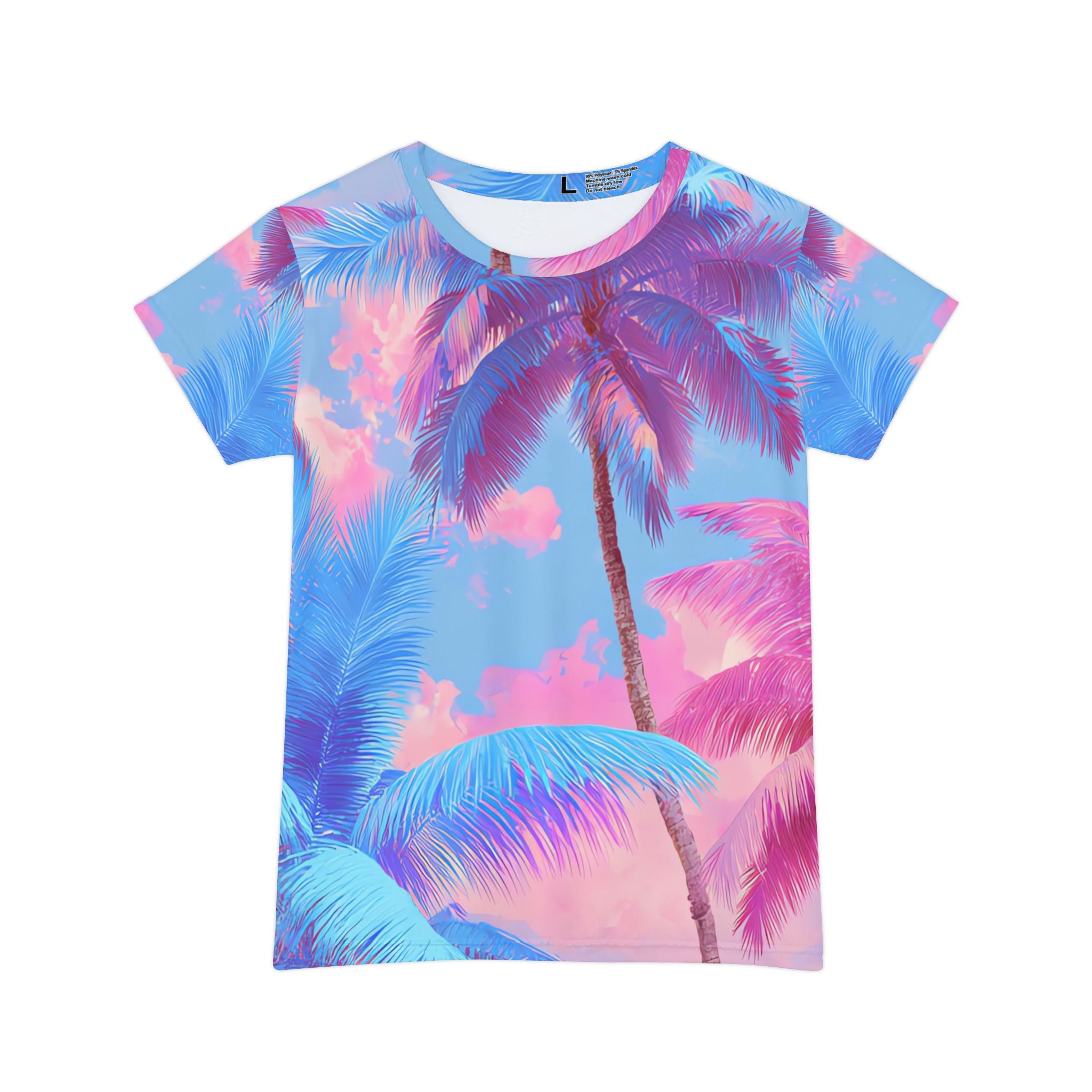 Ethereal Pastel Palms Women's Short Sleeve Shirt (AOP), Artsulli - Art is Long, Life is Short, All Over Prints, Size, XS, , , , , 16513776463866697256
