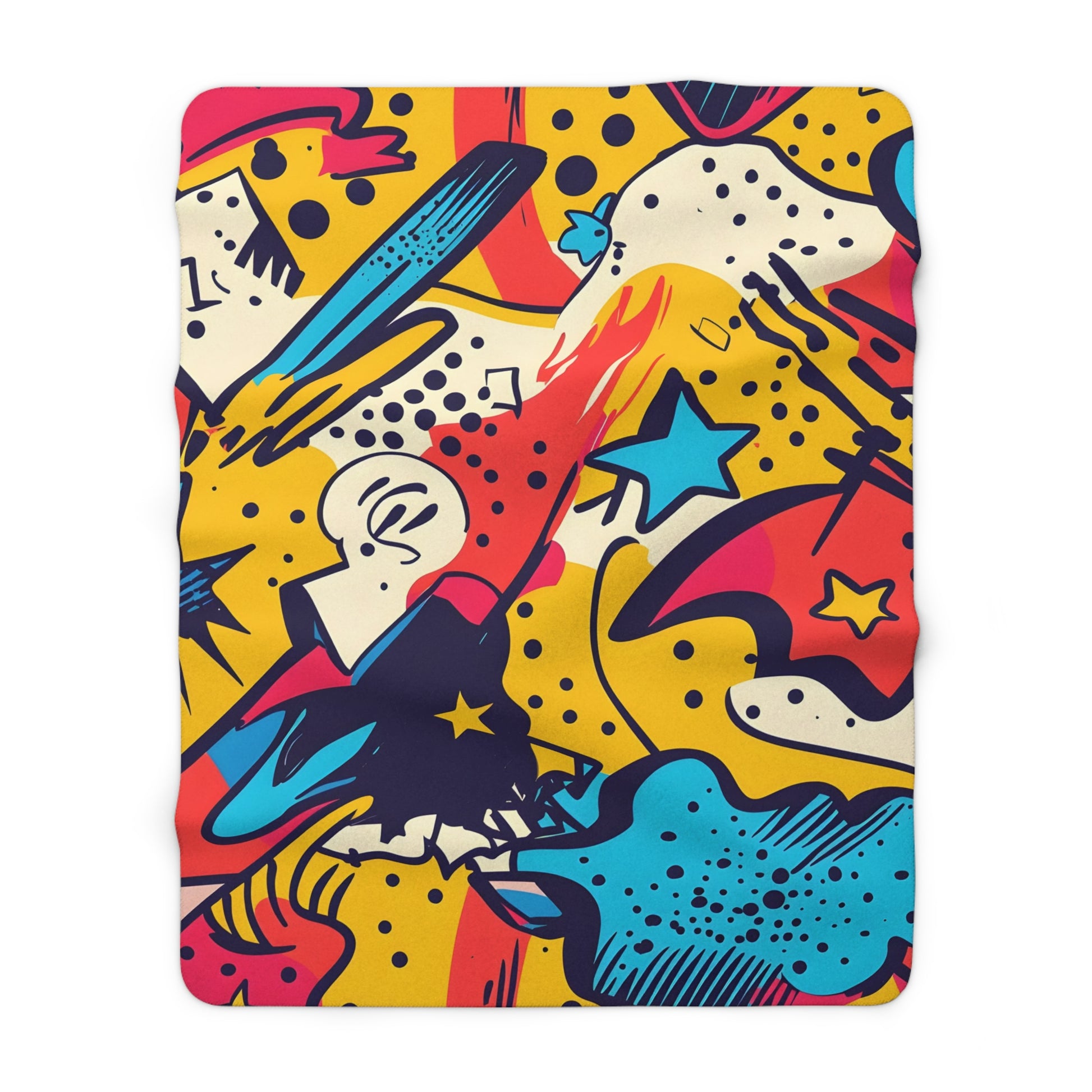 Comic x Pop Art Sherpa Fleece Blanket, Artsulli - Art is Long, Life is Short, Home Decor, Size, 60" × 80", , , , , 32360195103701661583