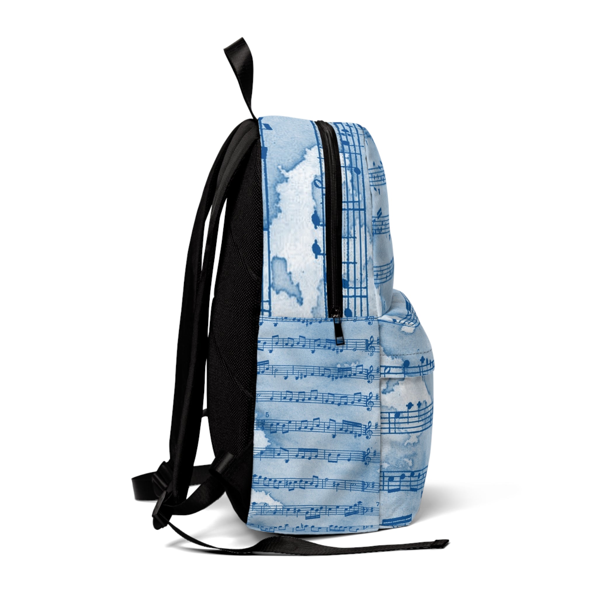 Drip Spill Type Beat Sheet Music Blue Unisex Classic Backpack, Artsulli - Art is Long, Life is Short, Bags, , , , , , , 