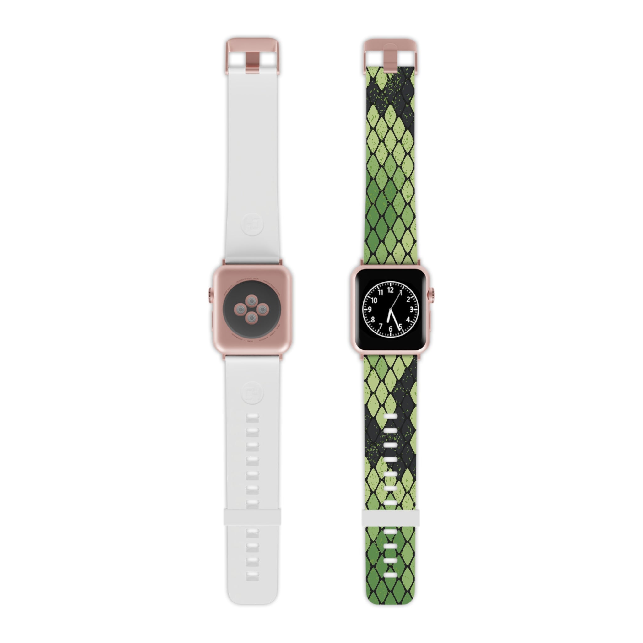 Snake Skin Green and Black Watch Band for Apple Watch, Artsulli - Art is Long, Life is Short, Accessories, Size, 7.5'' × 0.75'' / 38 - 40 mm, Color, Rose Gold, , , 11255830350906