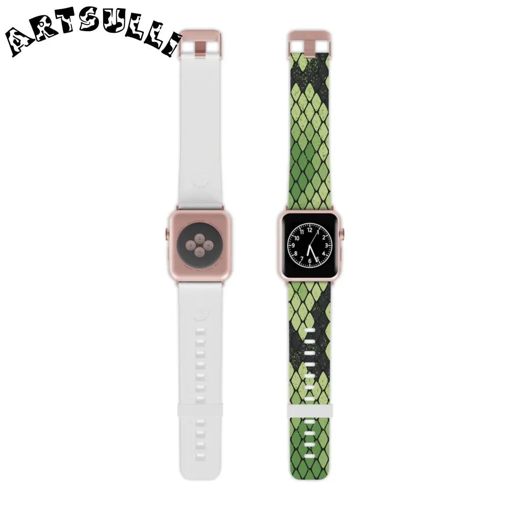 JAKKOUTTHEBXX Snake Skin Green and Black Watch Band for Apple Watch