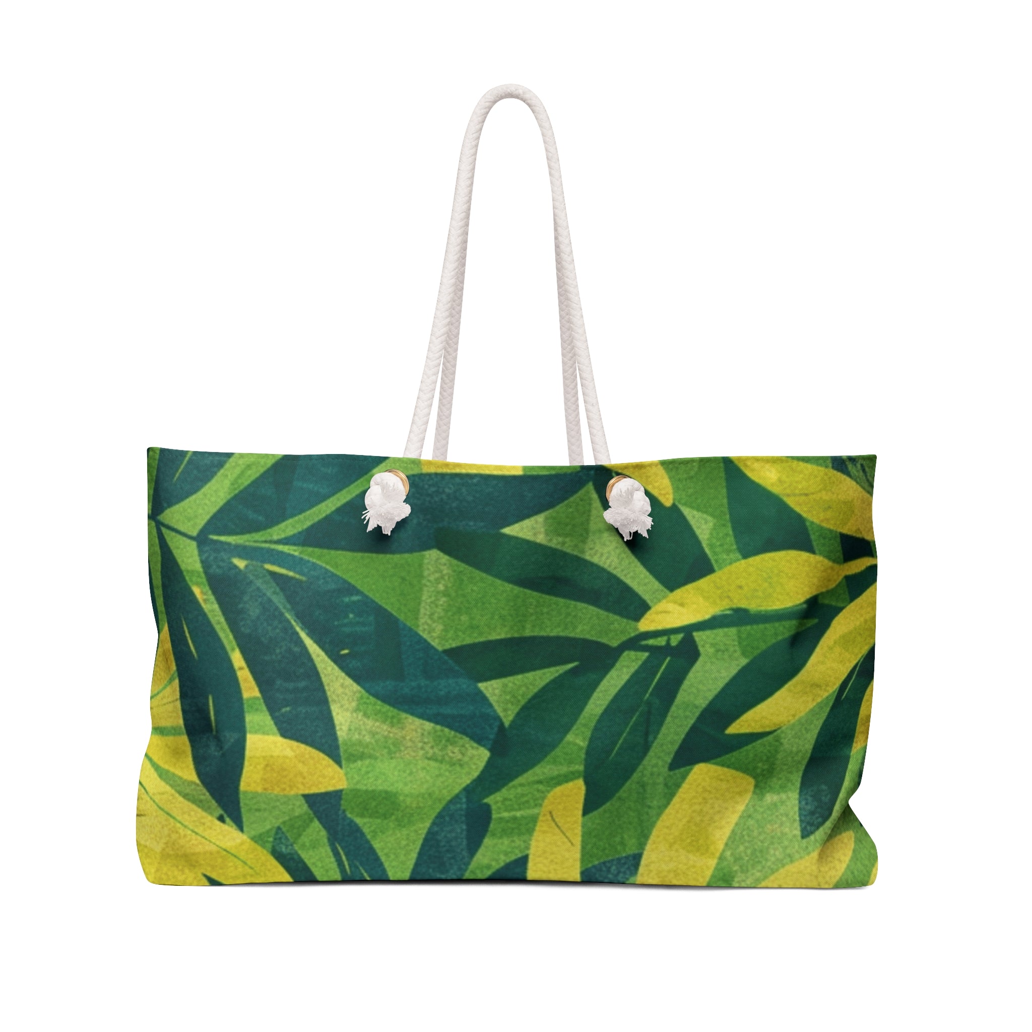 Green Leaf x Yellow Leaf x Tropical x Jungle Weekender Bag, Artsulli - Art is Long, Life is Short, Bags, Size, 24" × 13", , , , , 15797147649870654092