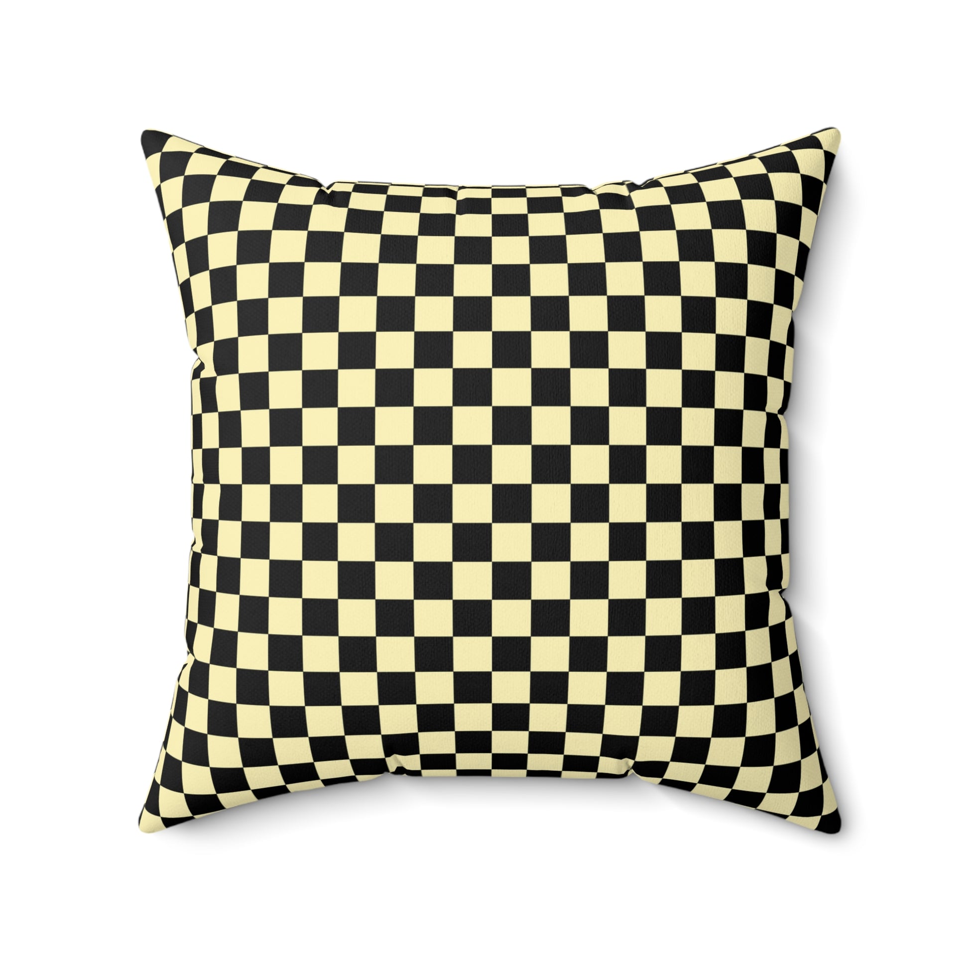Checkerboard II Black and Yellow Spun Polyester Square Pillow, Artsulli - Art is Long, Life is Short, Home Decor, Size, 20" × 20", , , , , 12193975052747997364