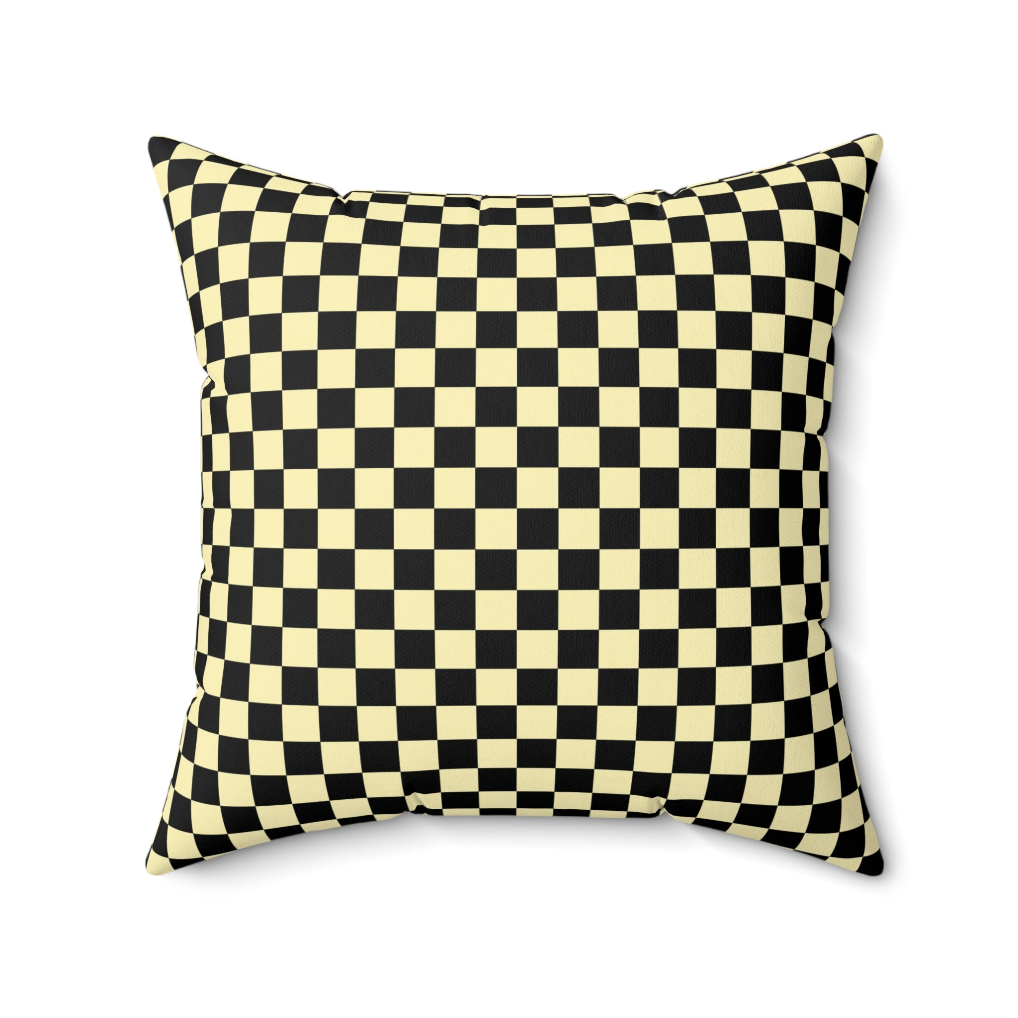 Checkerboard II Black and Yellow Spun Polyester Square Pillow, Artsulli - Art is Long, Life is Short, Home Decor, Size, 20" × 20", , , , , 12193975052747997364