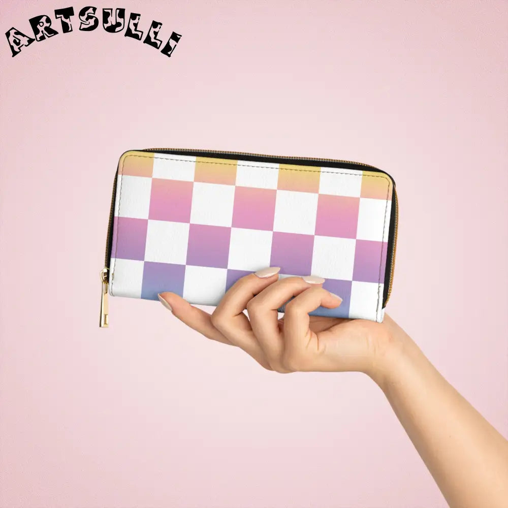 JAKKOUTTHEBXX Vaporwave Check II Zipper Wallet JAKKOUTTHEBXX