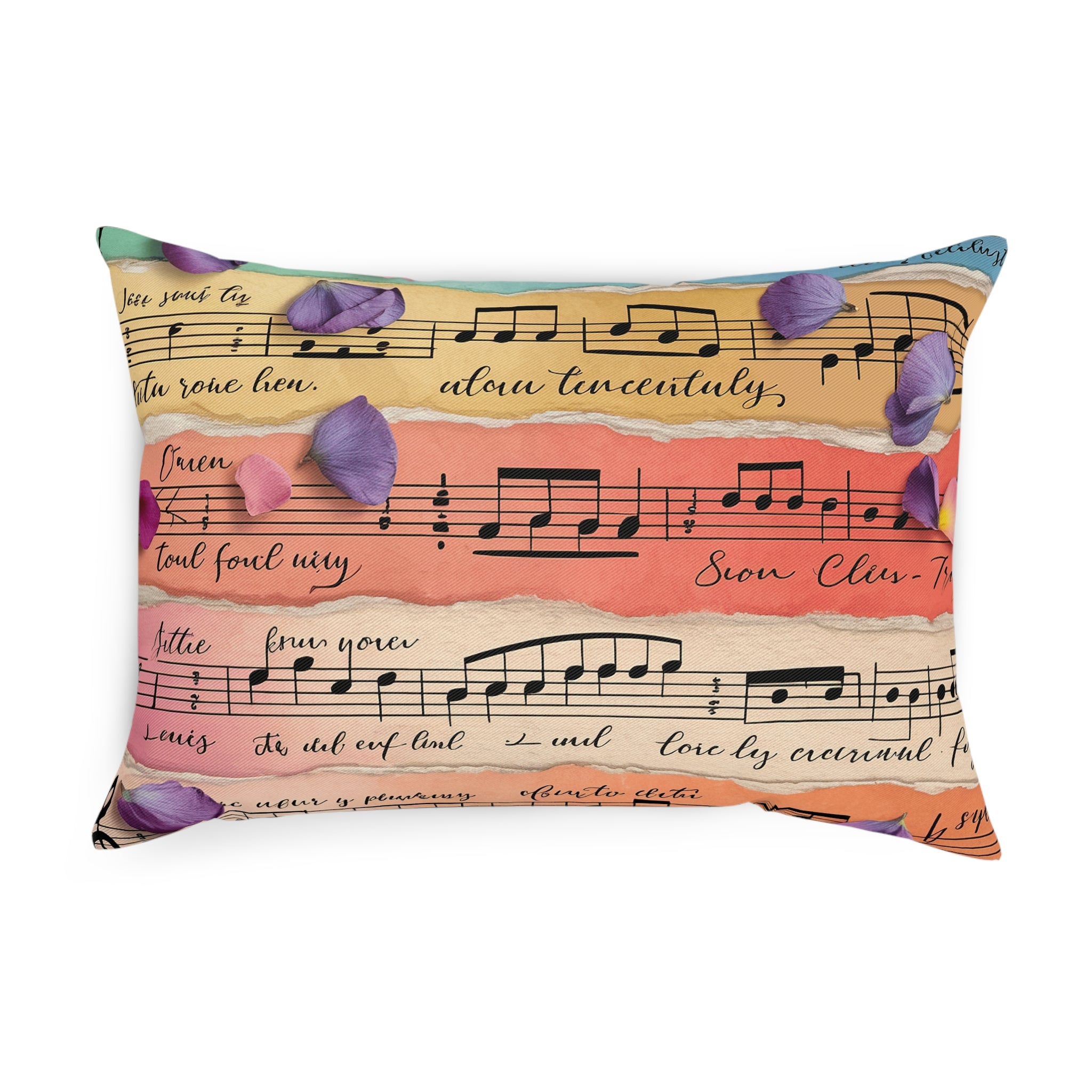 Torn Type Beat Sheet Music Multi-Color Cushion, Artsulli - Art is Long, Life is Short, Home Decor, , , , , , , 