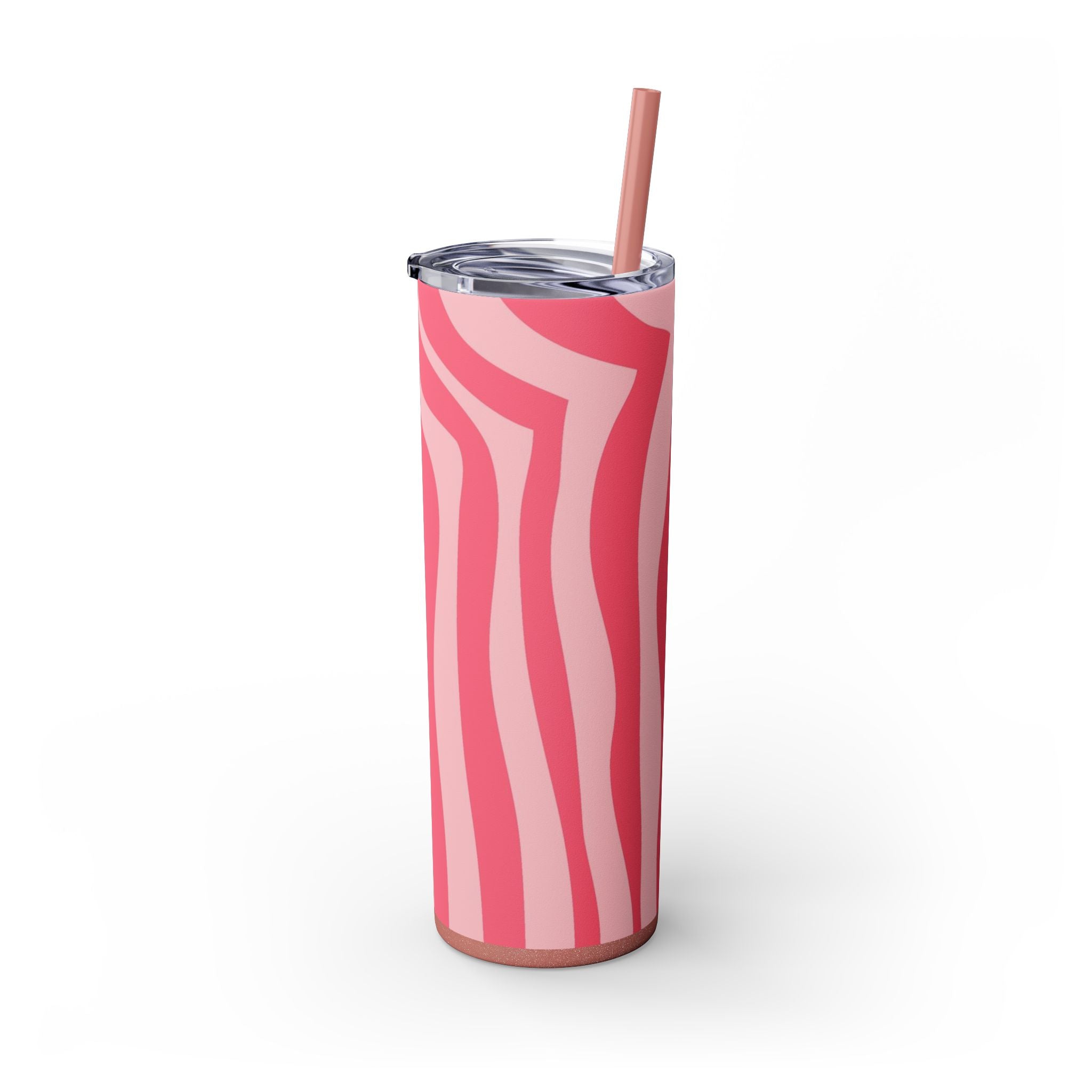 Nagels Pink Zebra Skinny Tumbler with Straw, 20oz, Artsulli - Art is Long, Life is Short, Mug, , , , , , , 