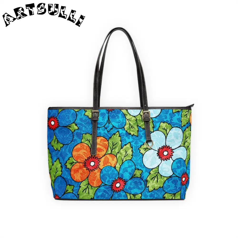 Blue Orange Groovy II PU Leather Shoulder Bag, Artsulli - Art is Long, Life is Short, Bags, Size, 17" x 11", Color, Black, , , 24553176555741785614