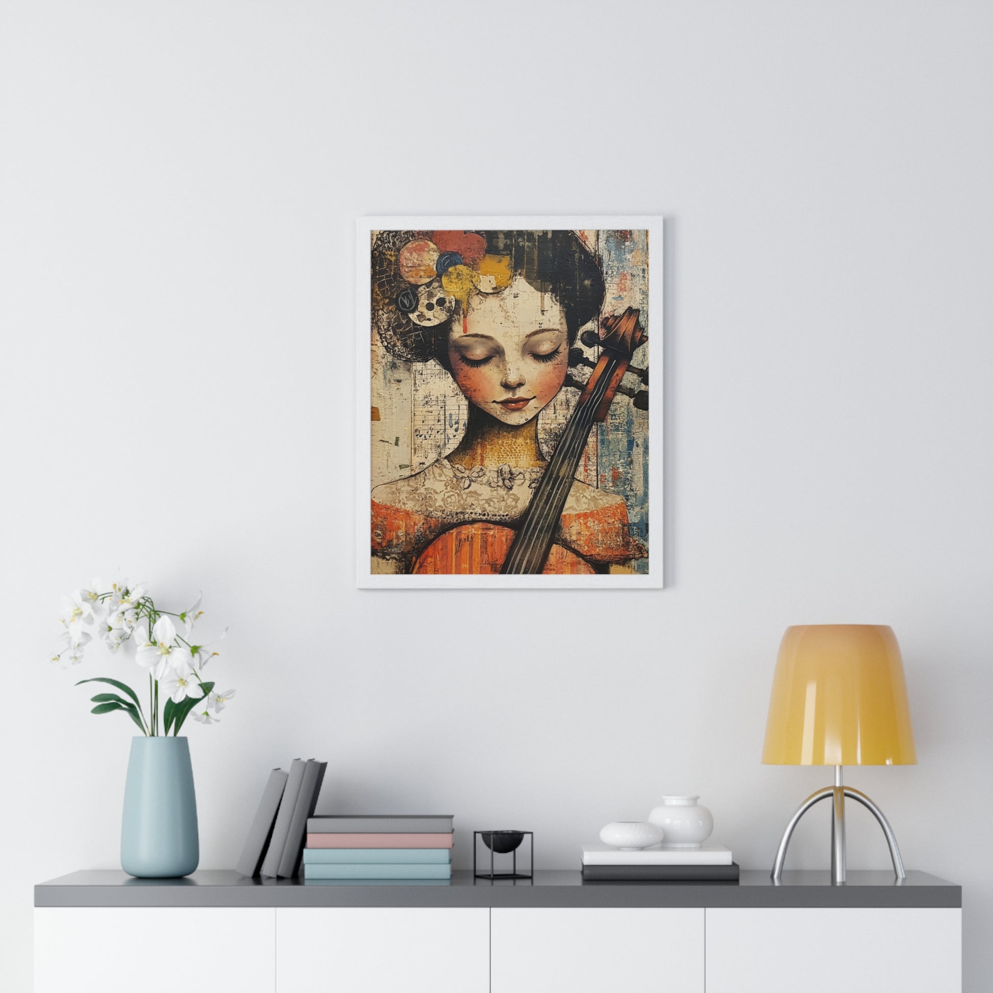 Girl With A Violin Vertical Framed Poster, Artsulli - Art is Long, Life is Short, Poster, , , , , , , 