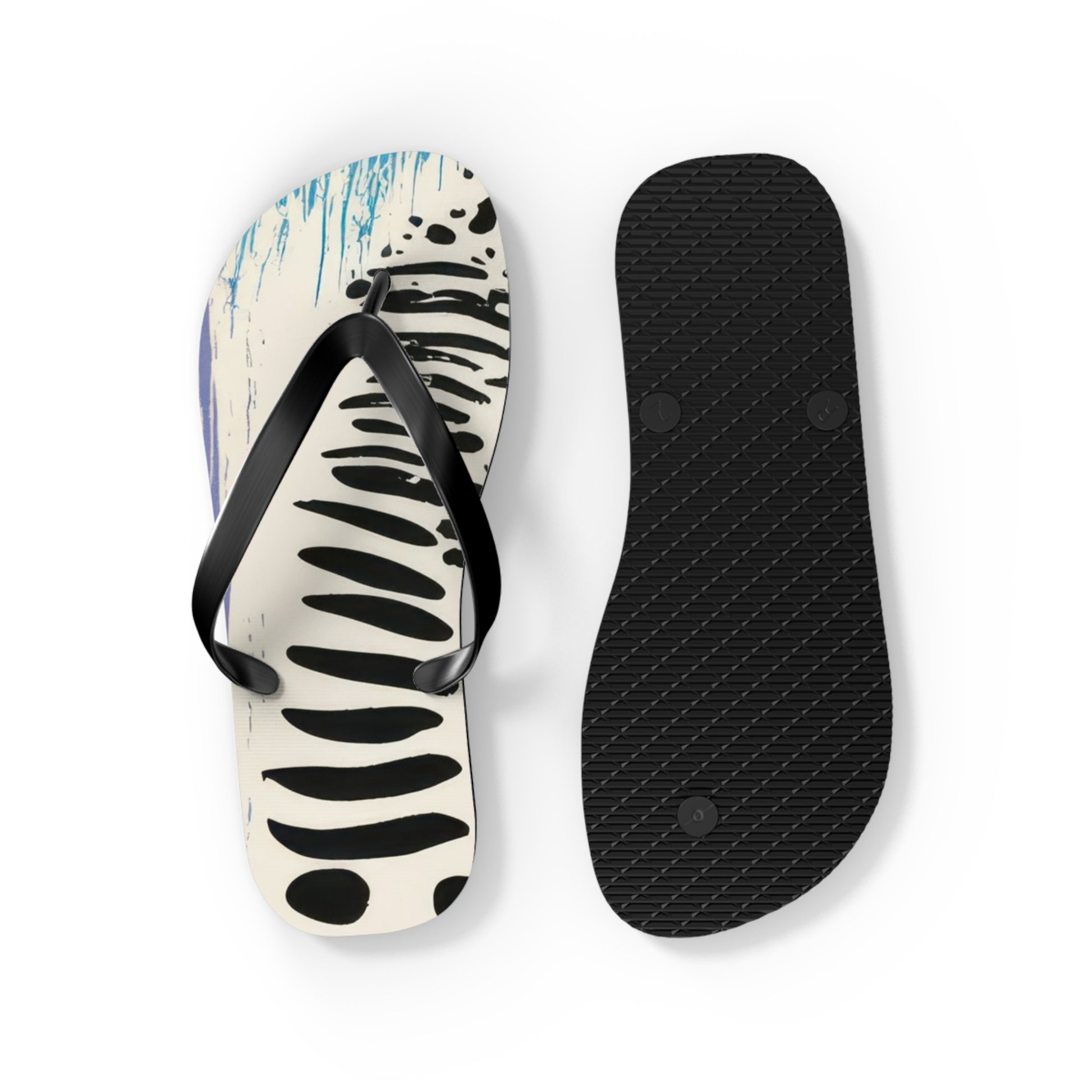 Rae Zebra Rhapsody Flip Flops, Artsulli - Art is Long, Life is Short, Shoes, , , , , , , 