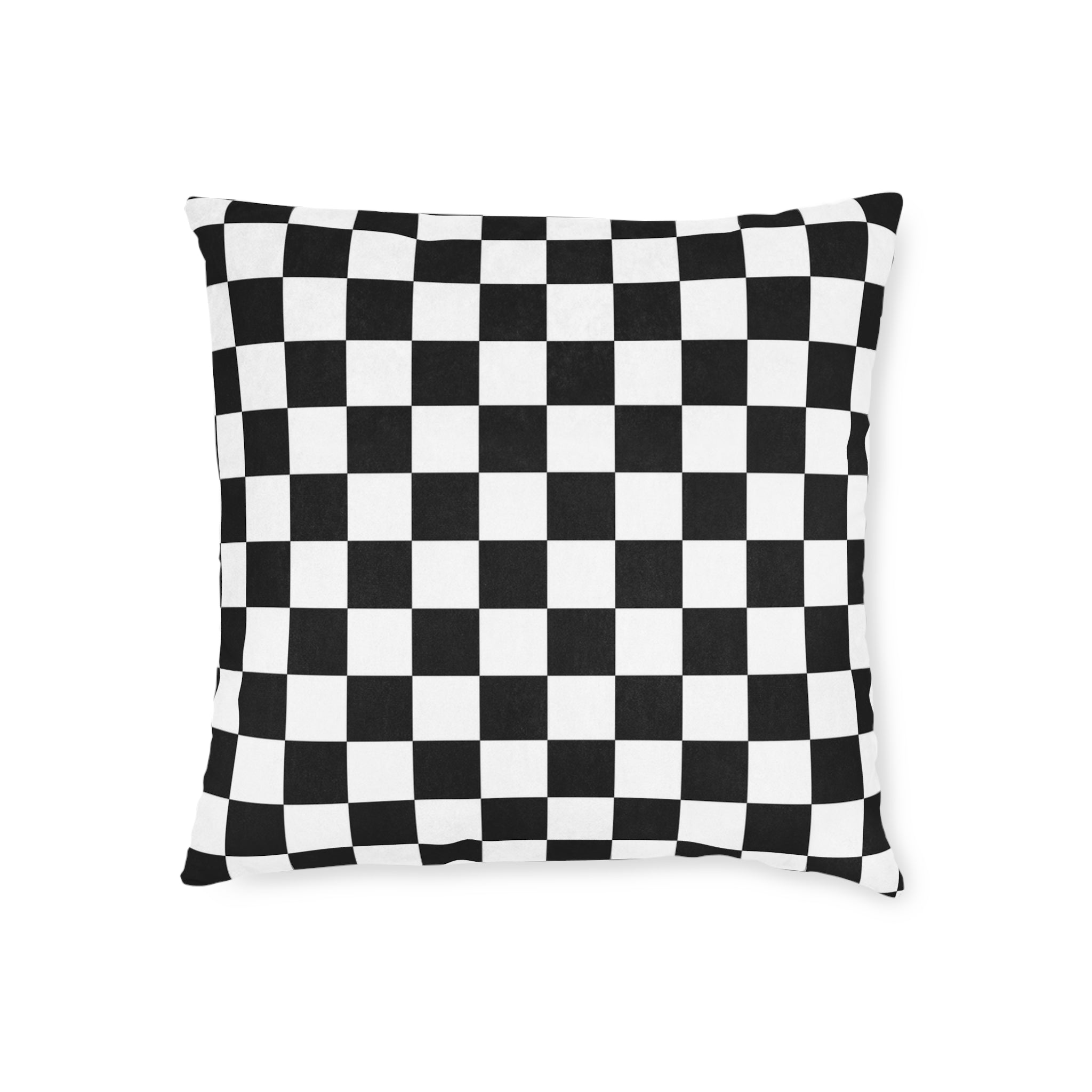 Checkerboard White and Black Square Pillow, Artsulli - Art is Long, Life is Short, Home Decor, Size, 18" × 18", , , , , 90493203233068586080