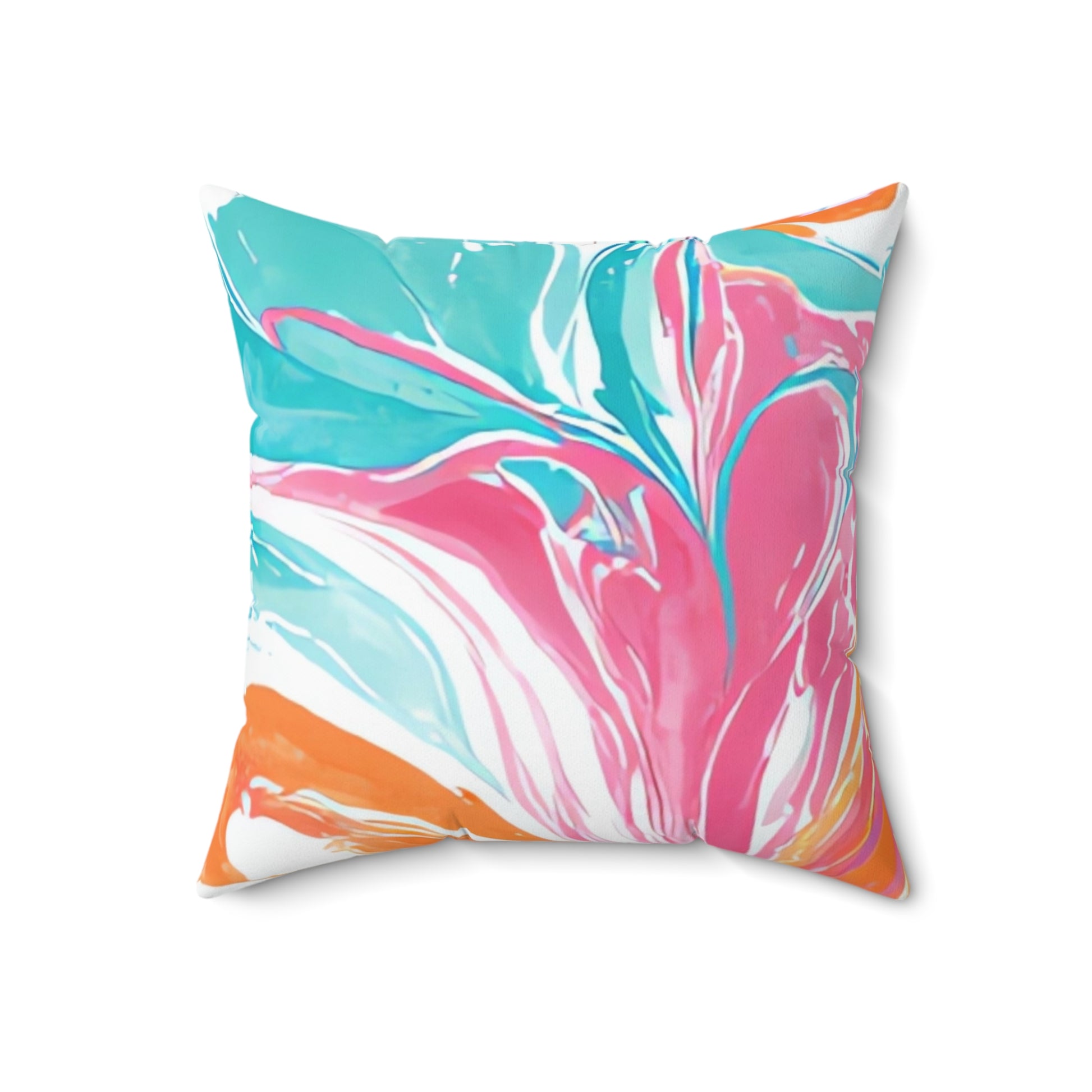 Liquid Pastel Spill Multi-Color Spun Polyester Square Pillow, Artsulli - Art is Long, Life is Short, Home Decor, Size, 18" × 18", , , , , 18039168699501466384