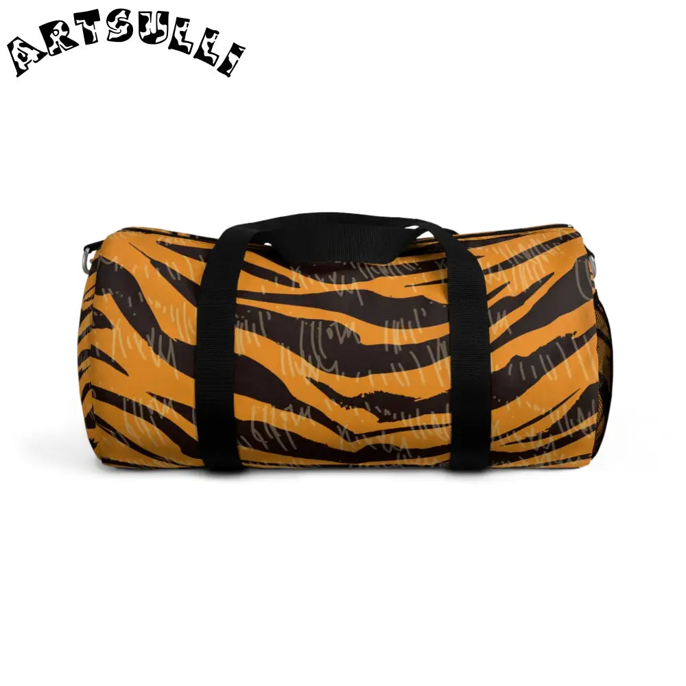 JAKKOUTTHEBXX Tiger Scratches Orange & Black Duffel Bag