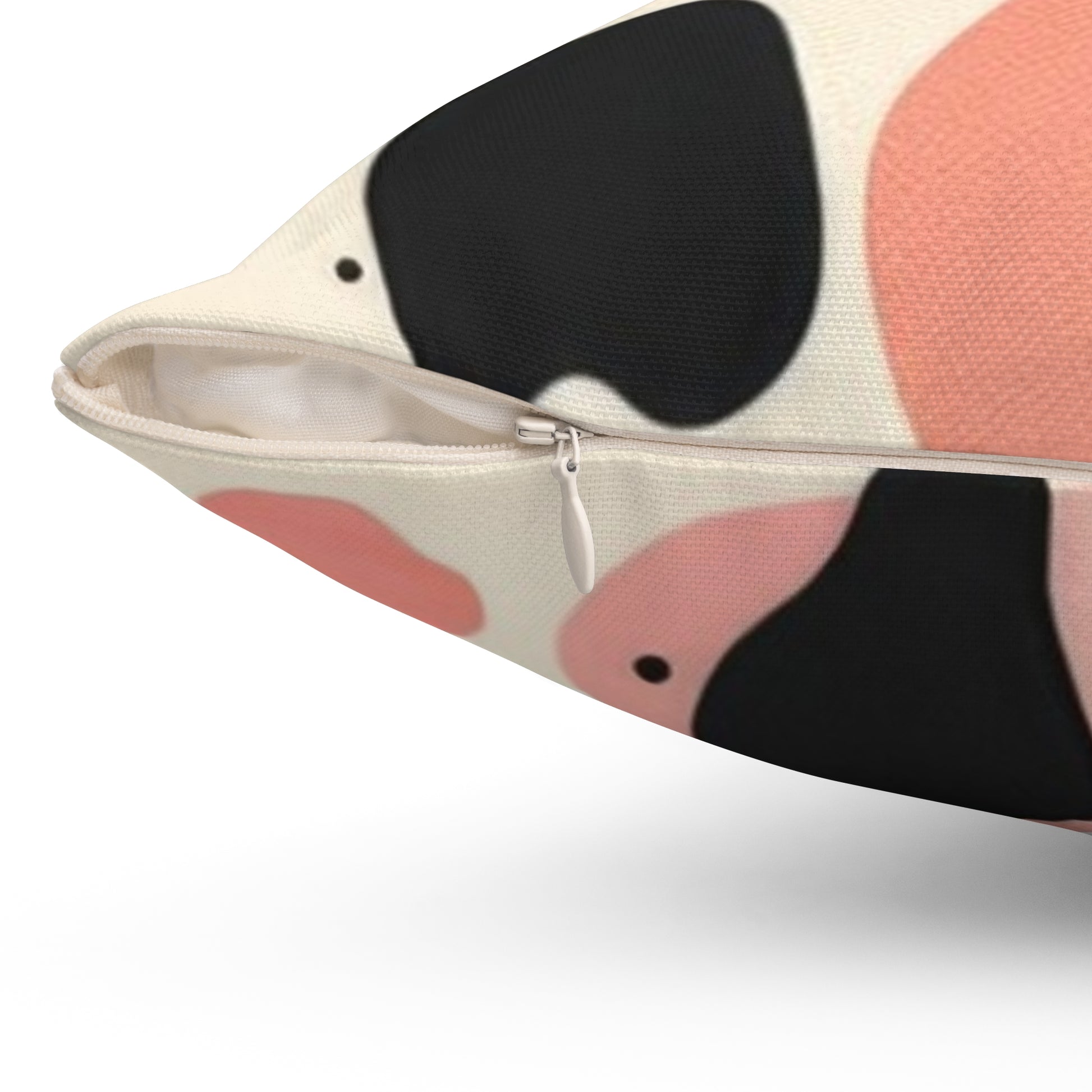 Organic Cow Print Cream and Pink Spun Polyester Square Pillow, Artsulli - Art is Long, Life is Short, Home Decor, , , , , , , 
