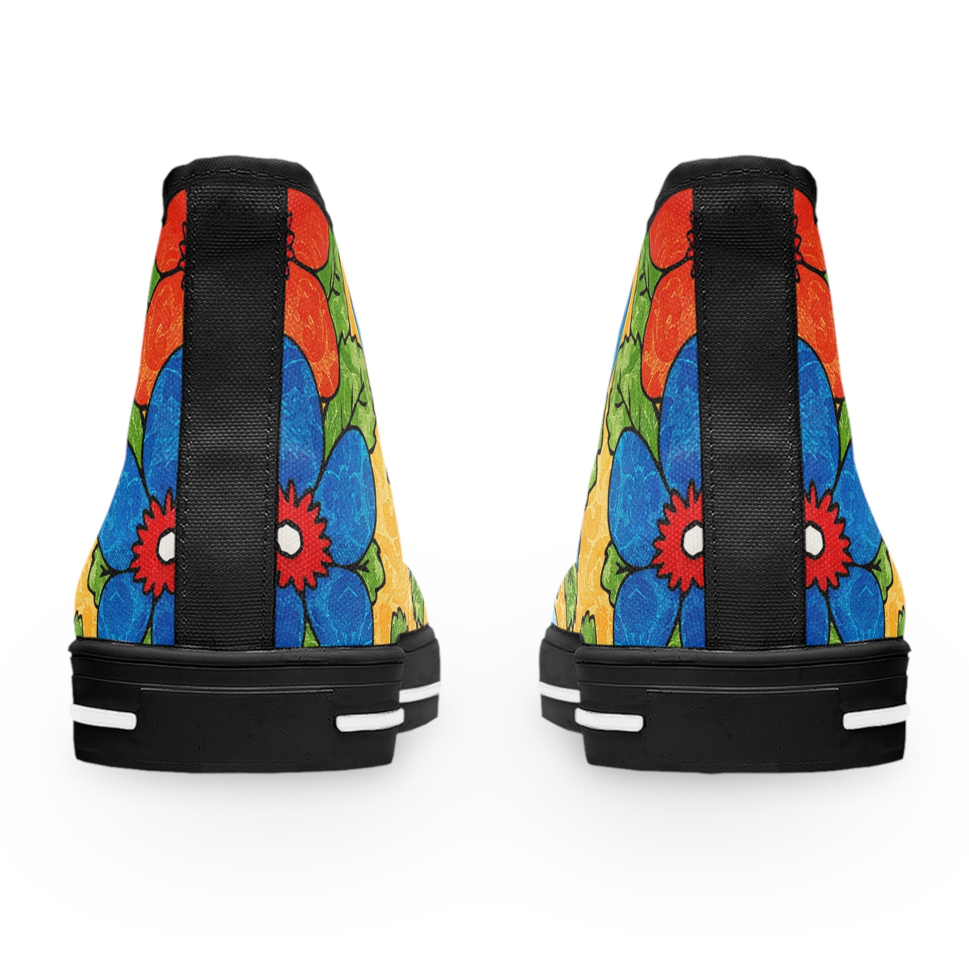 Groovy Yellow Floral Kl II Women's High Top Sneakers, Artsulli - Art is Long, Life is Short, Shoes, , , , , , , 