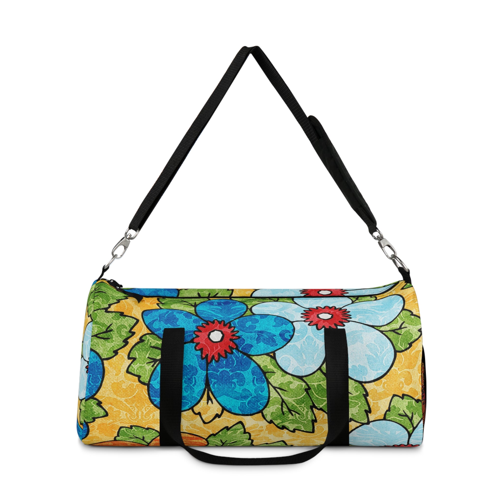 Groovy Yellow Floral Kl II Duffel Bag, Artsulli - Art is Long, Life is Short, Bags, , , , , , , 