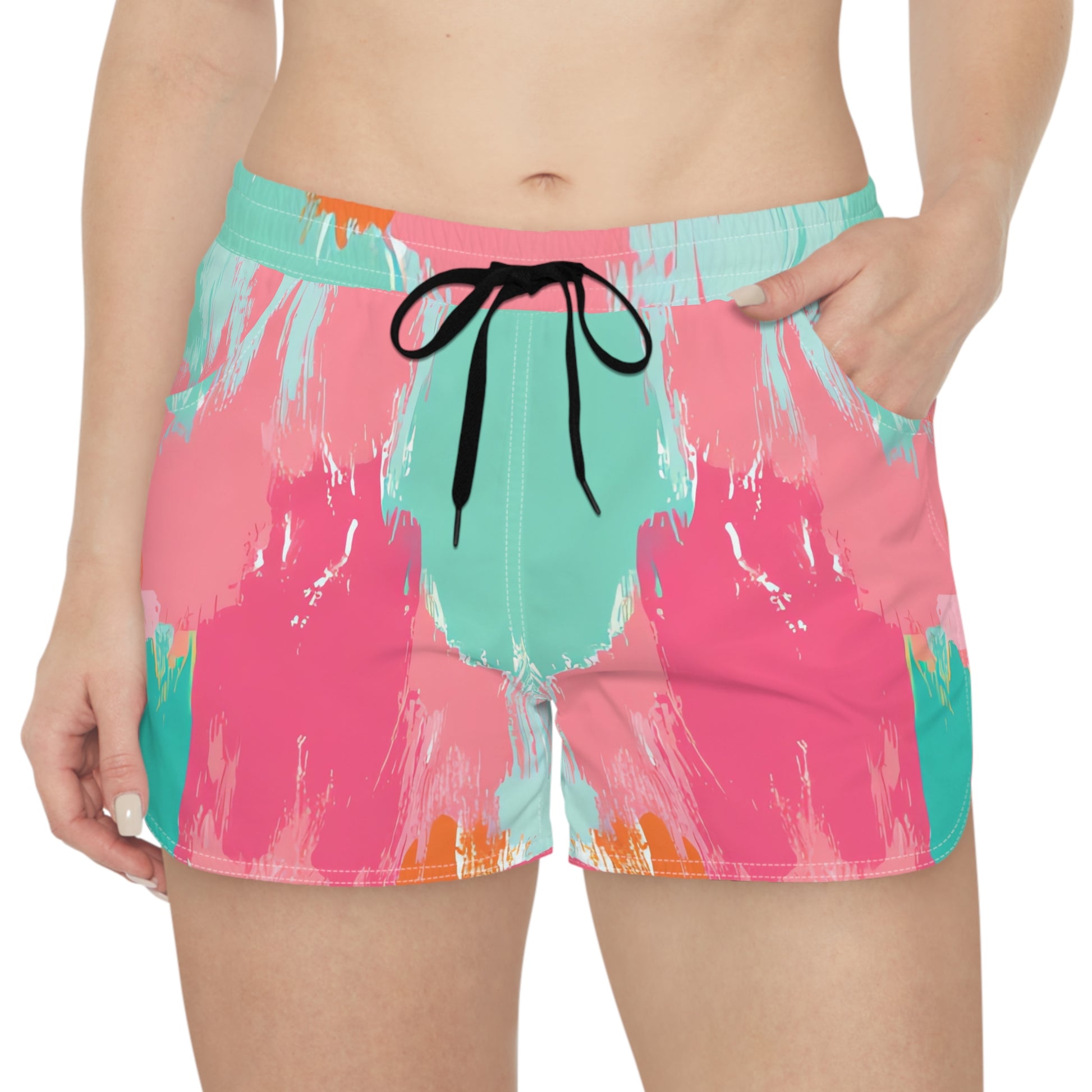 Preppy Pixel Bloom Women's Casual Shorts (AOP), Artsulli - Art is Long, Life is Short, All Over Prints, , , , , , , 