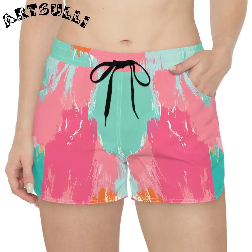 JAKKOUTTHEBXX Preppy Pixel Bloom Women’s Casual Shorts (AOP)