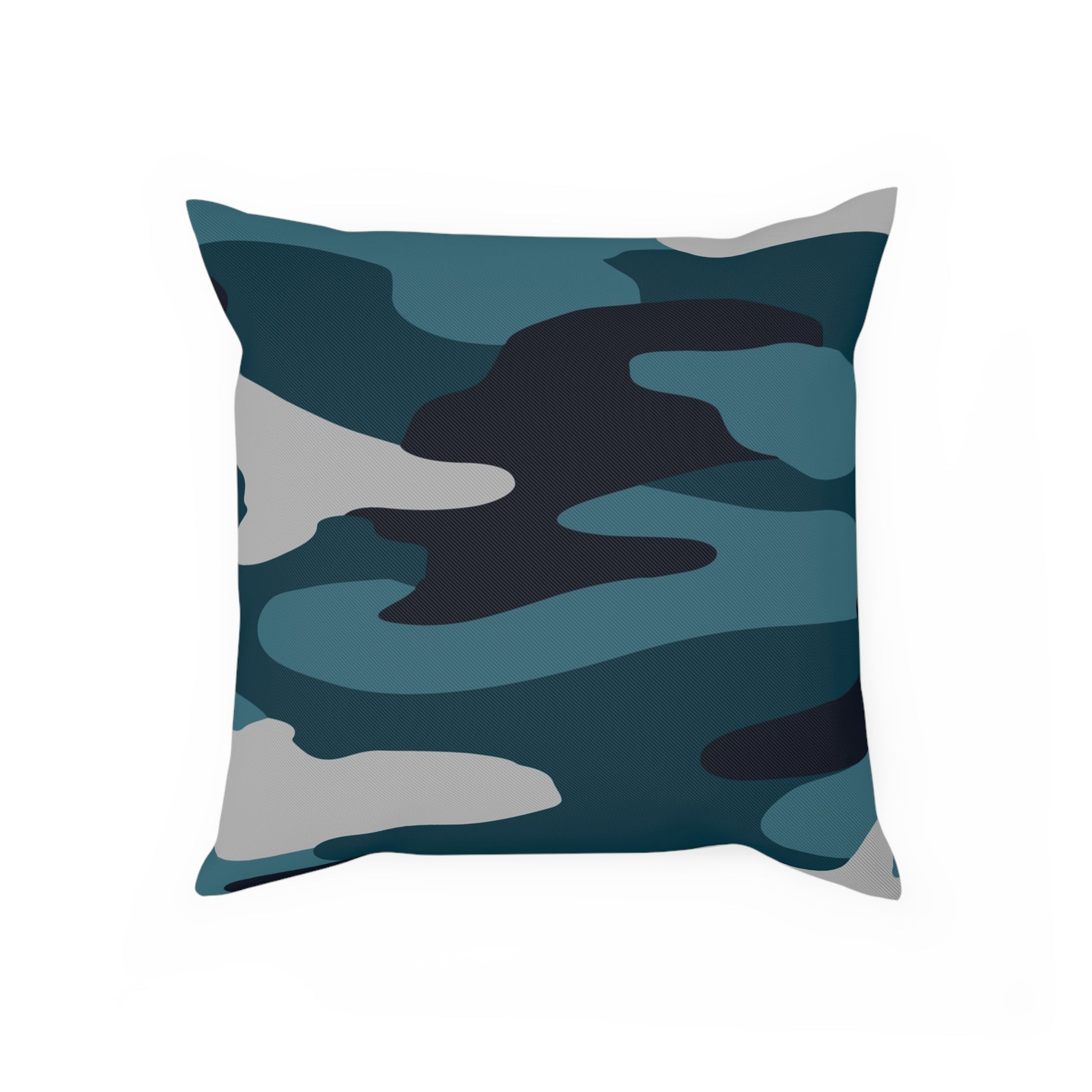 Blue Camouflage Cushion, Artsulli - Art is Long, Life is Short, Home Decor, Size, 15.7 × 15.7, , , , , 10020873771145