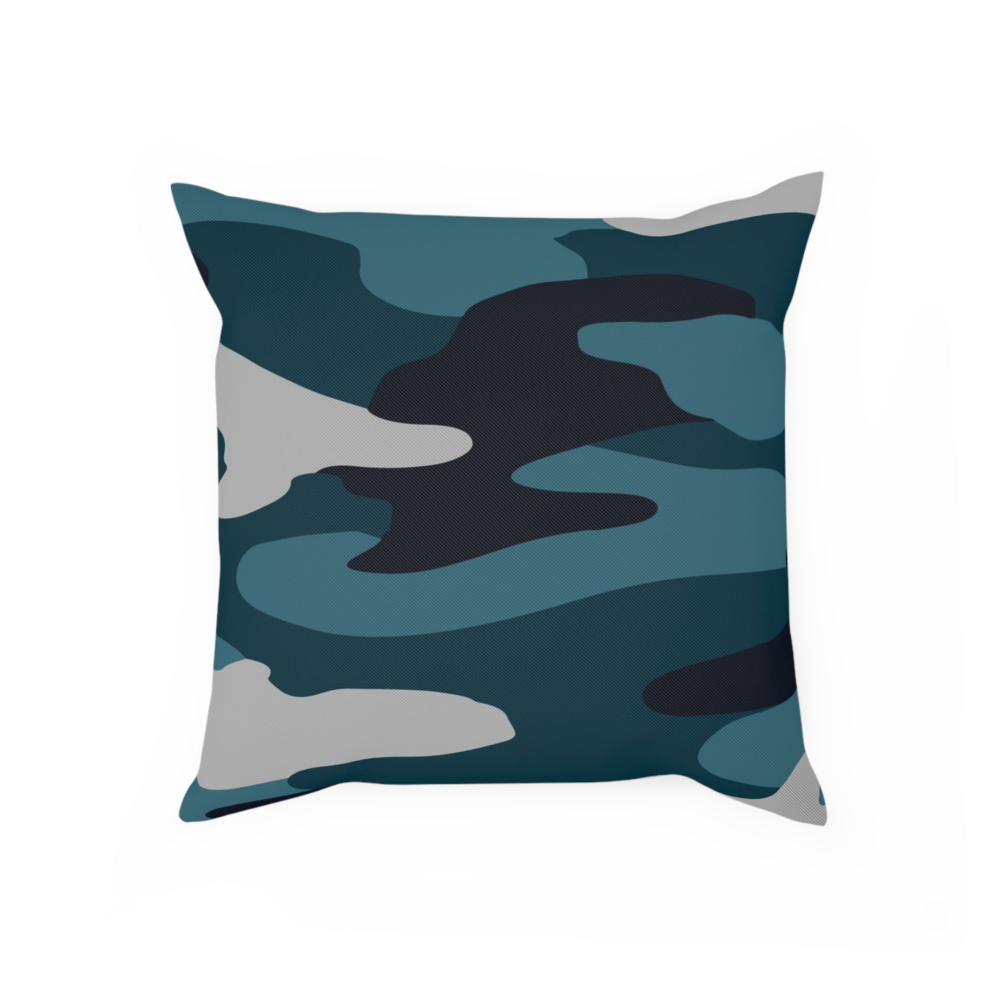 Blue Camouflage Cushion, Artsulli - Art is Long, Life is Short, Home Decor, Size, 15.7 × 15.7, , , , , 10020873771145