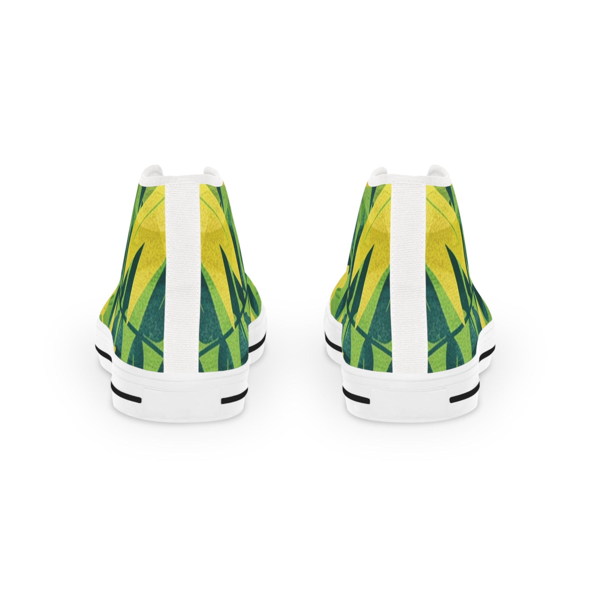 Green Leaf x Yellow Leaf x Tropical x Jungle Men's High Top Sneakers, Artsulli - Art is Long, Life is Short, Shoes, , , , , , , 