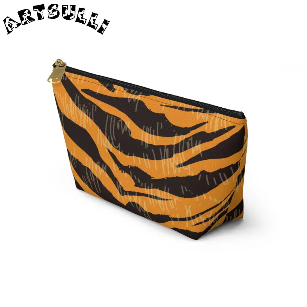 JAKKOUTTHEBXX Tiger Scratches Orange & Black Accessory Pouch w