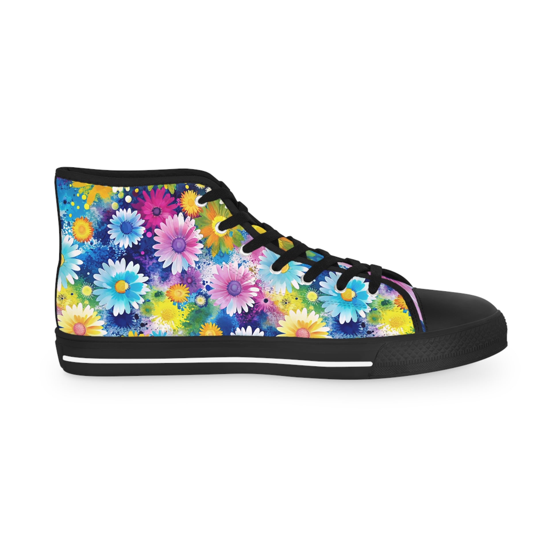 Magical Flower Explosion V Multi-Color Men's High Top Sneakers, Artsulli - Art is Long, Life is Short, Shoes, , , , , , , 