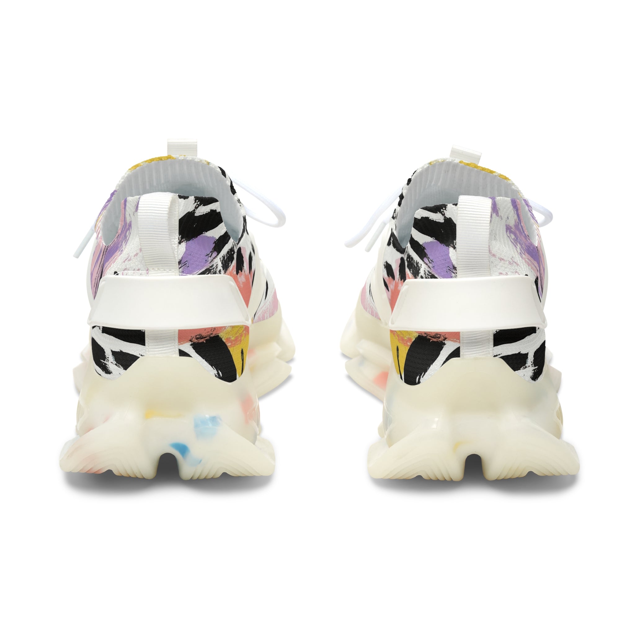 Wild Zebra Stripes x Paint Brush Strokes Multi-Color Women's Mesh Sneakers, Artsulli - Art is Long, Life is Short, Shoes, , , , , , , 