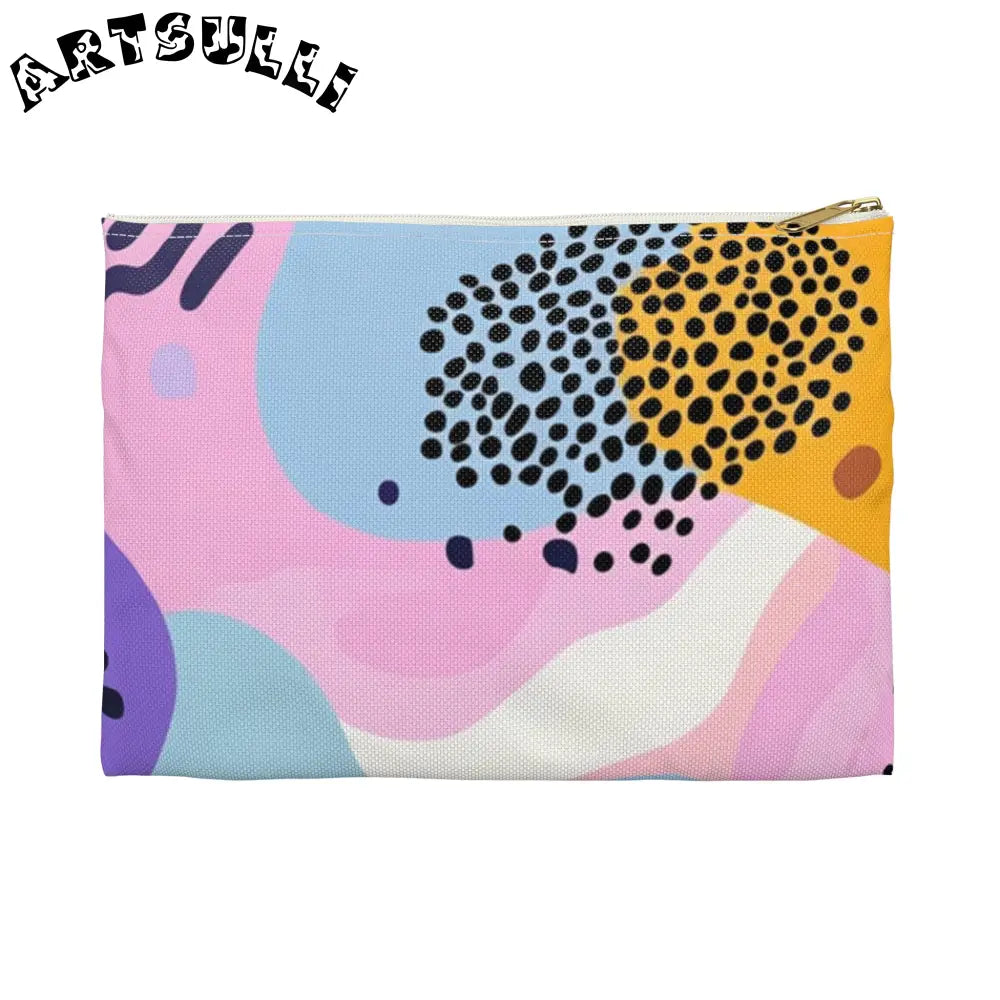JAKKOUTTHEBXX Colorful Abstract Dots and Shapes Accessory Pouch