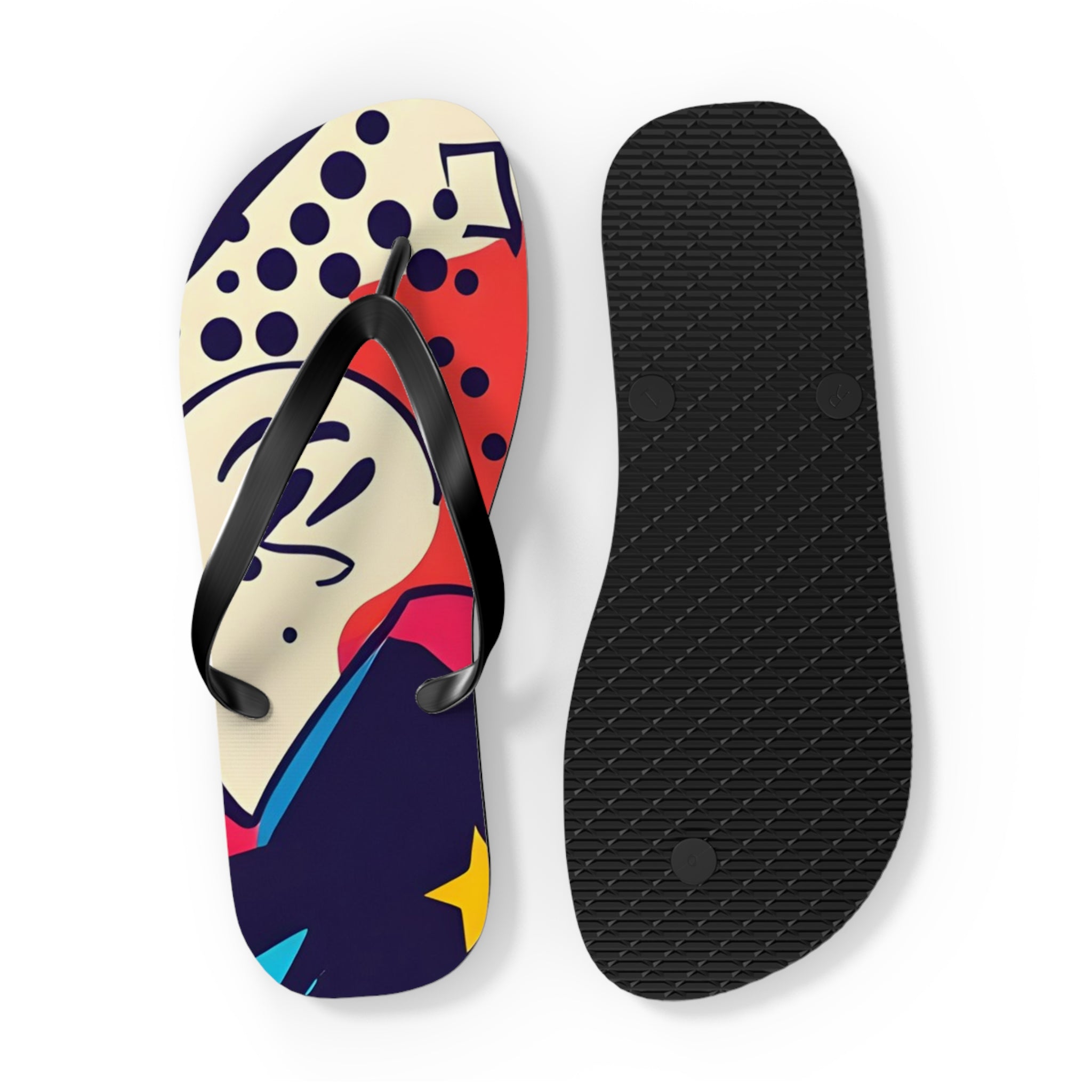 Comic x Pop Art Flip Flops, Artsulli - Art is Long, Life is Short, Shoes, , , , , , , 
