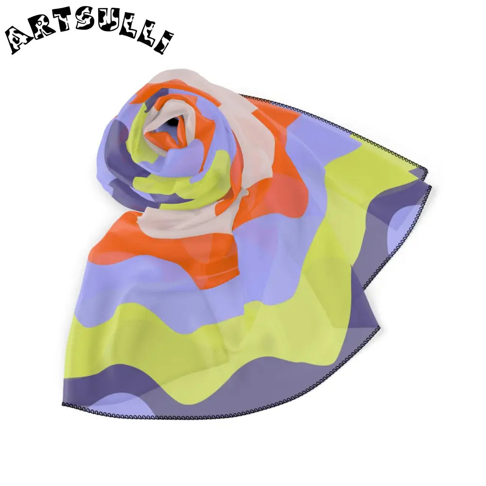 JAKKOUTTHEBXX Waves II Red and Blue Poly Scarf JAKKOUTTHEBXX