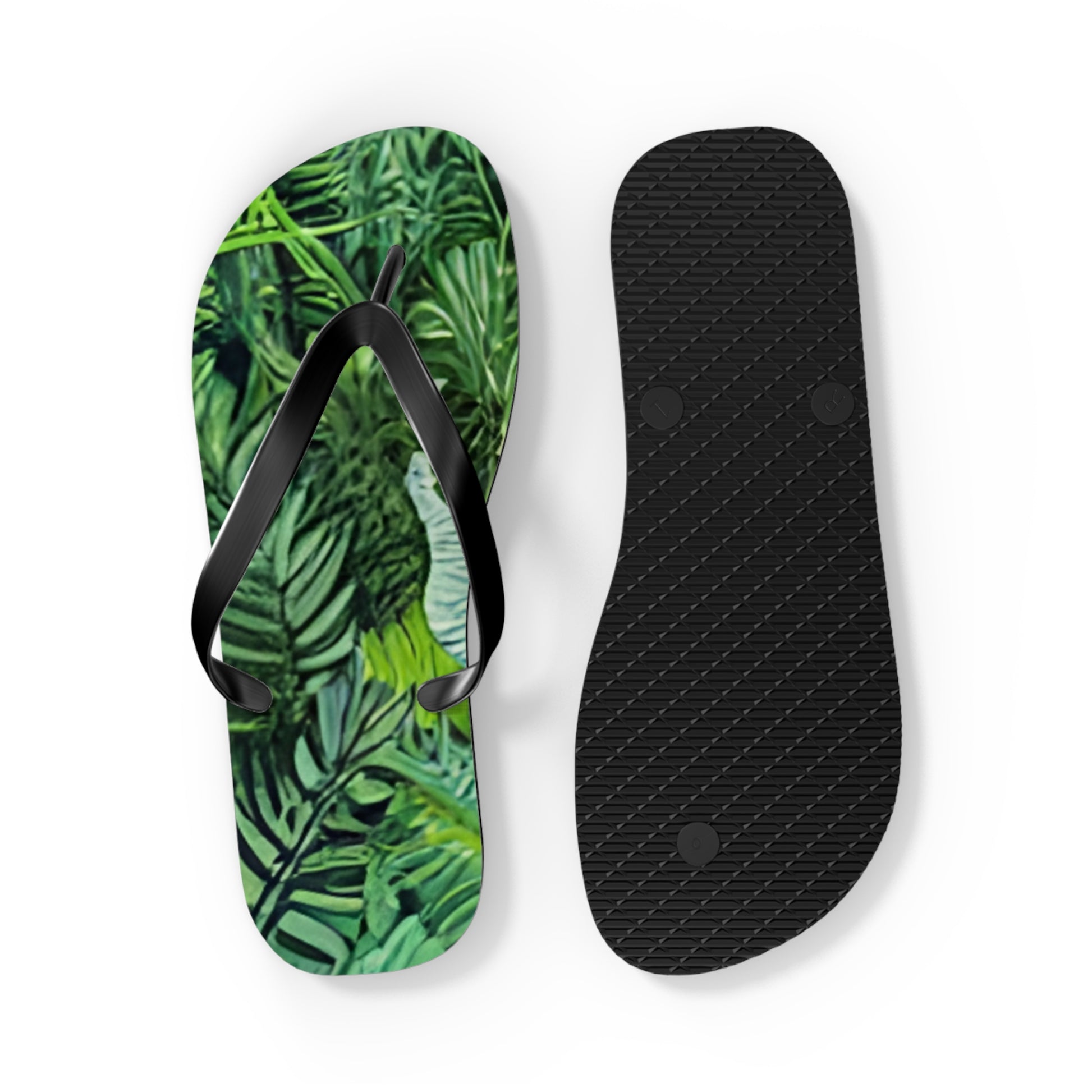 Jungle Zebra Art Flip Flops, Artsulli - Art is Long, Life is Short, Shoes, , , , , , , 