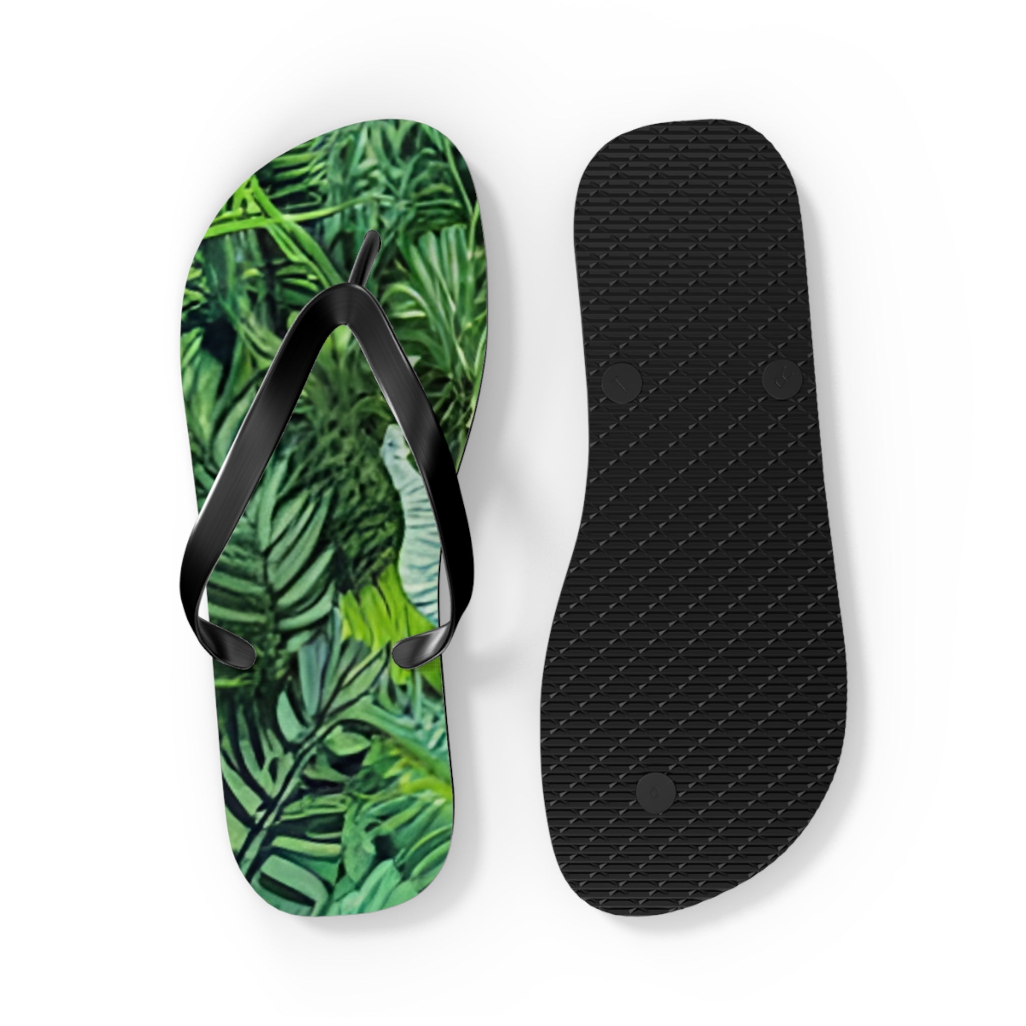 Jungle Zebra Art Flip Flops, Artsulli - Art is Long, Life is Short, Shoes, , , , , , , 