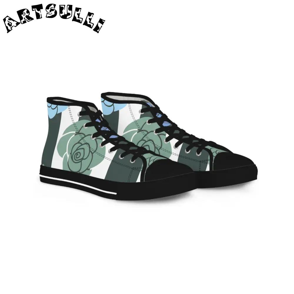 JAKKOUTTHEBXX Stripes x Roses Black and White Men’s High Top