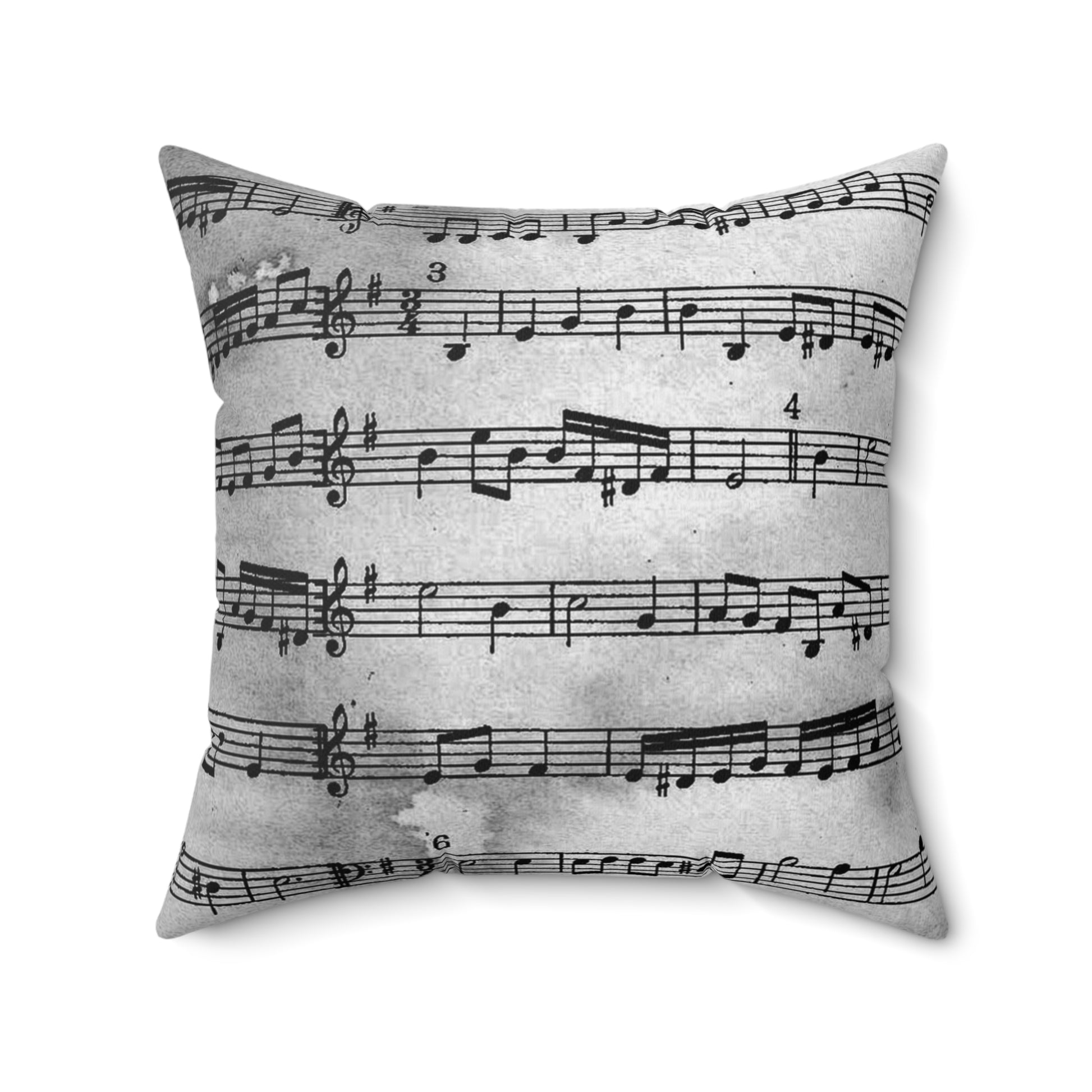 Drip Spill Type Beat Sheet Music Black Spun Polyester Square Pillow, Artsulli - Art is Long, Life is Short, Home Decor, , , , , , , 