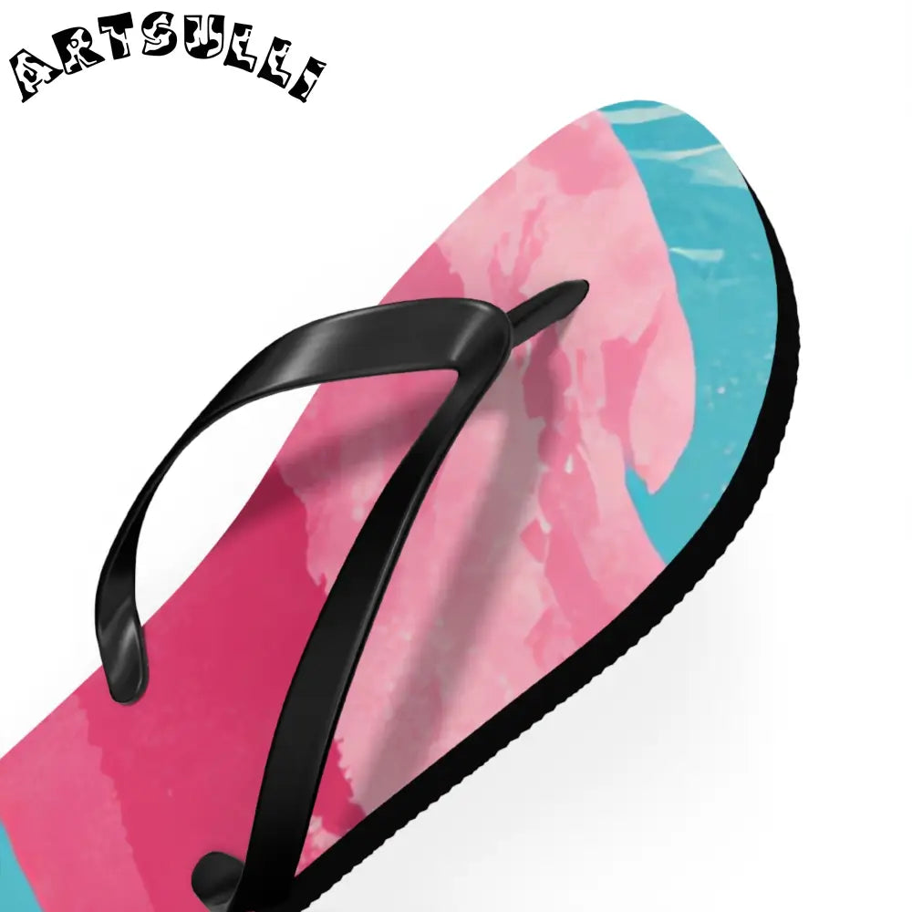 JAKKOUTTHEBXX The Great Pastelwave Pink and Blue Flip Flops