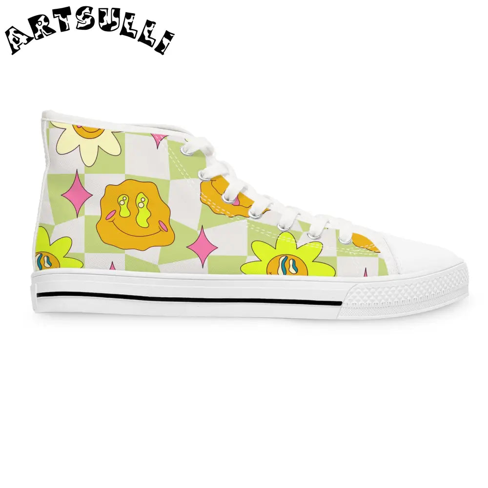 JAKKOUTTHEBXX Sunflower x Checkerboard Trippy Women’s High Top