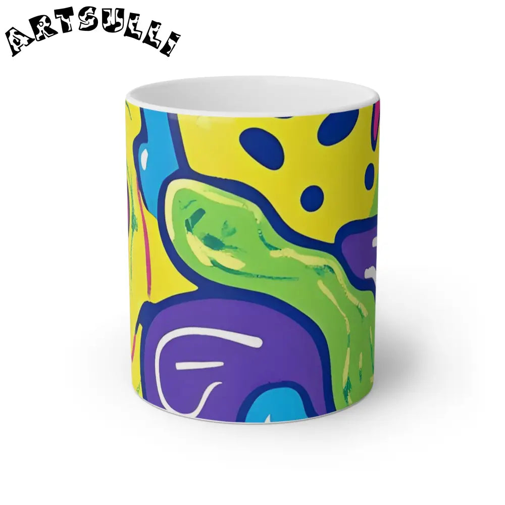 90s Trippy Slime White Mug, 11oz, Artsulli - Art is Long, Life is Short, Mug, Size, 11oz, Color, White, , , 23638886334774095057