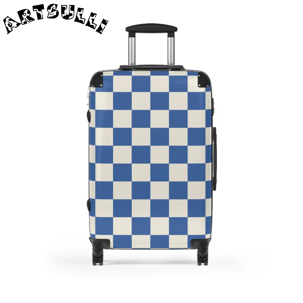 JAKKOUTTHEBXX Checkerboard Blue Suitcase JAKKOUTTHEBXX Artsulli
